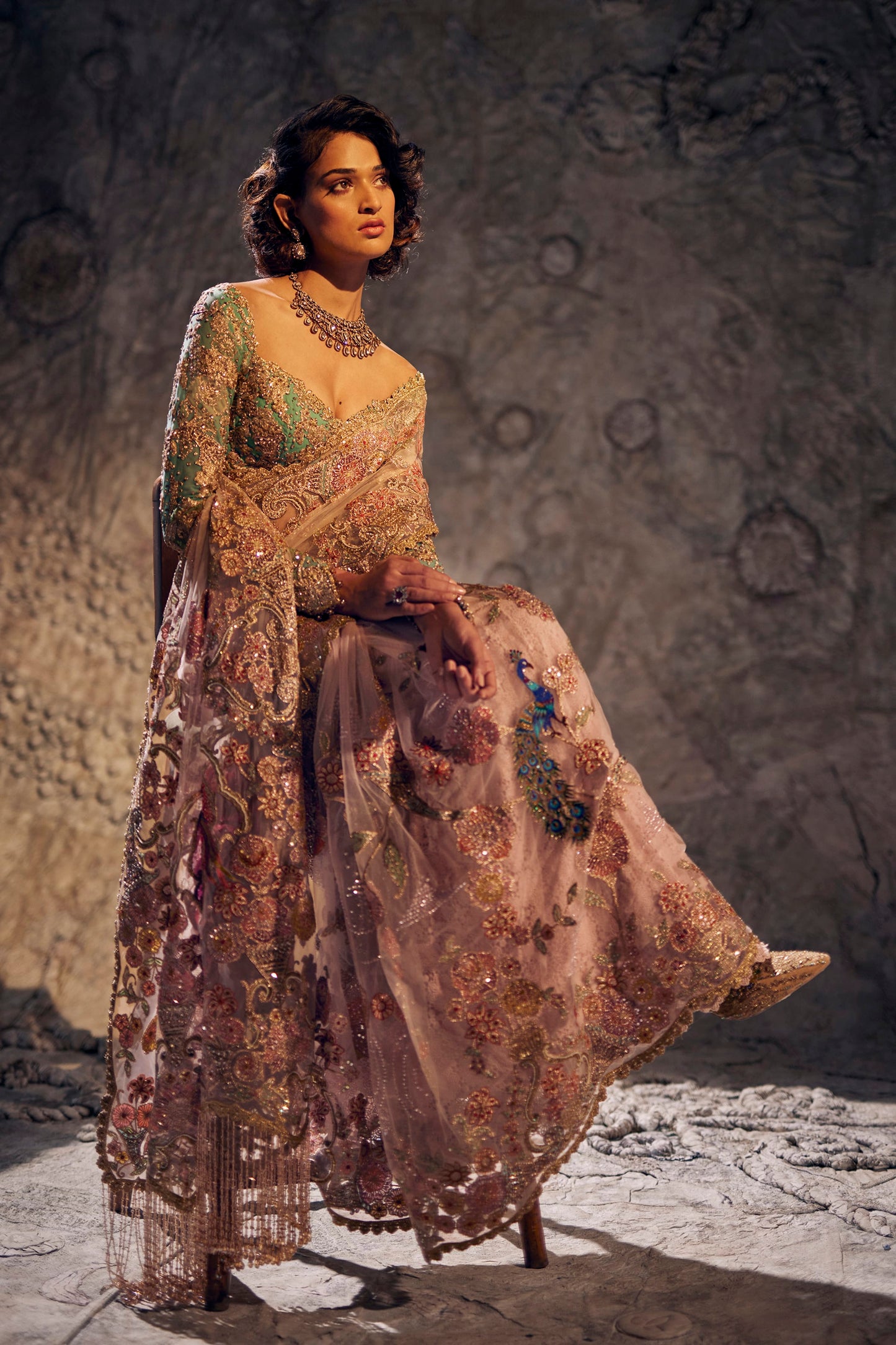 Soft Pink Baroque Saree