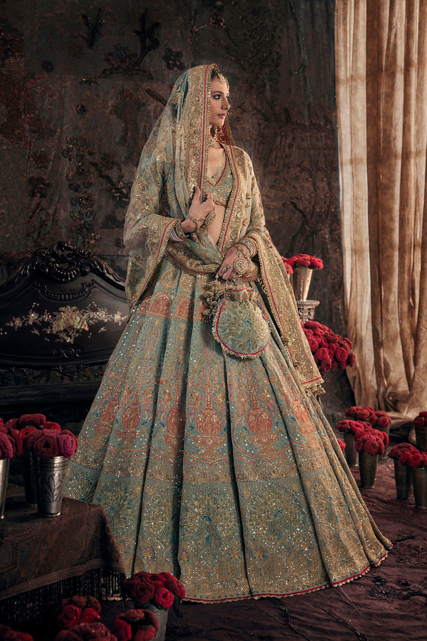 Pale Frosted Blue Lehenga
