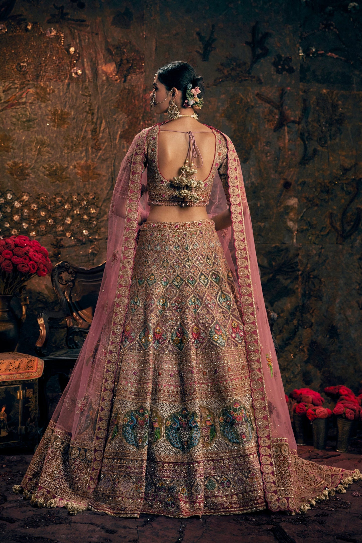 Earthy Pink Embroidered Lehenga