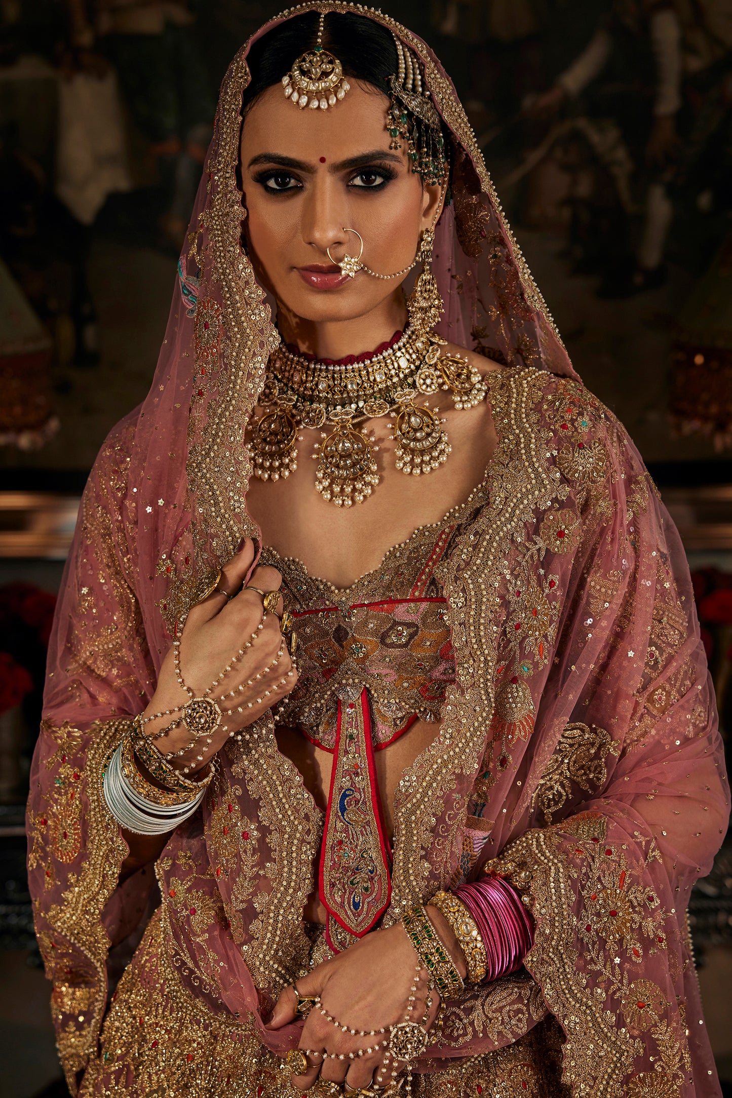 Francaise Pink Lehenga