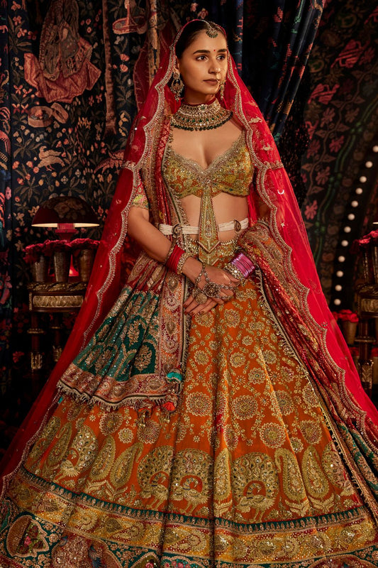 Deep Russet Pichhwai Lehenga Set