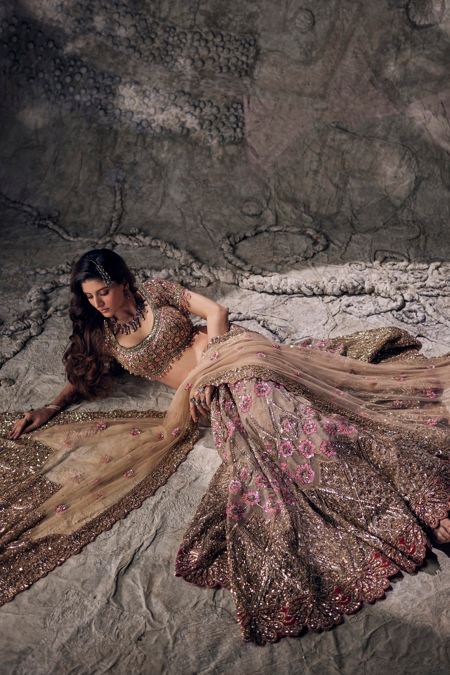 Gold Sequin Lehenga