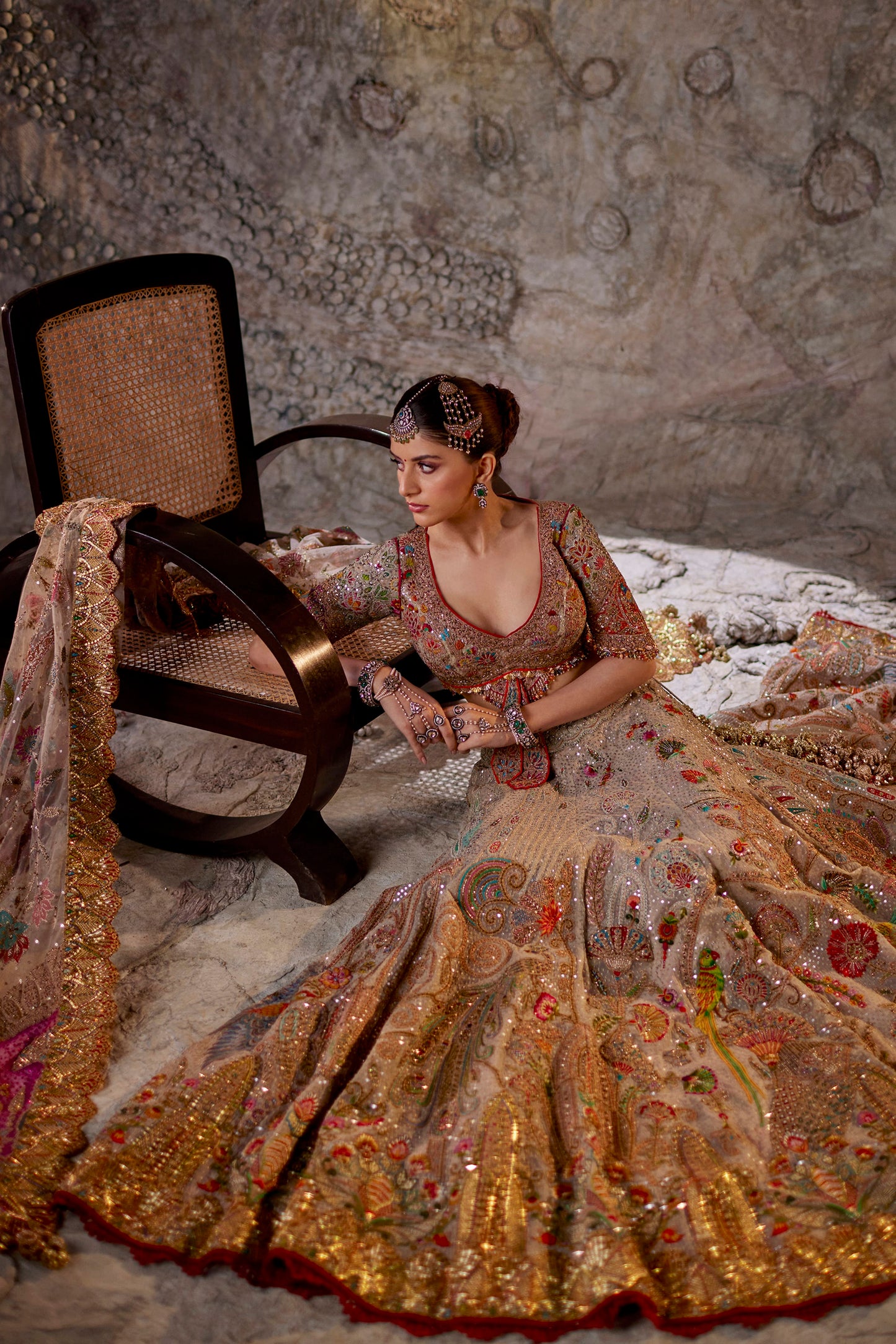 Birch Avian Mosaic Lehenga