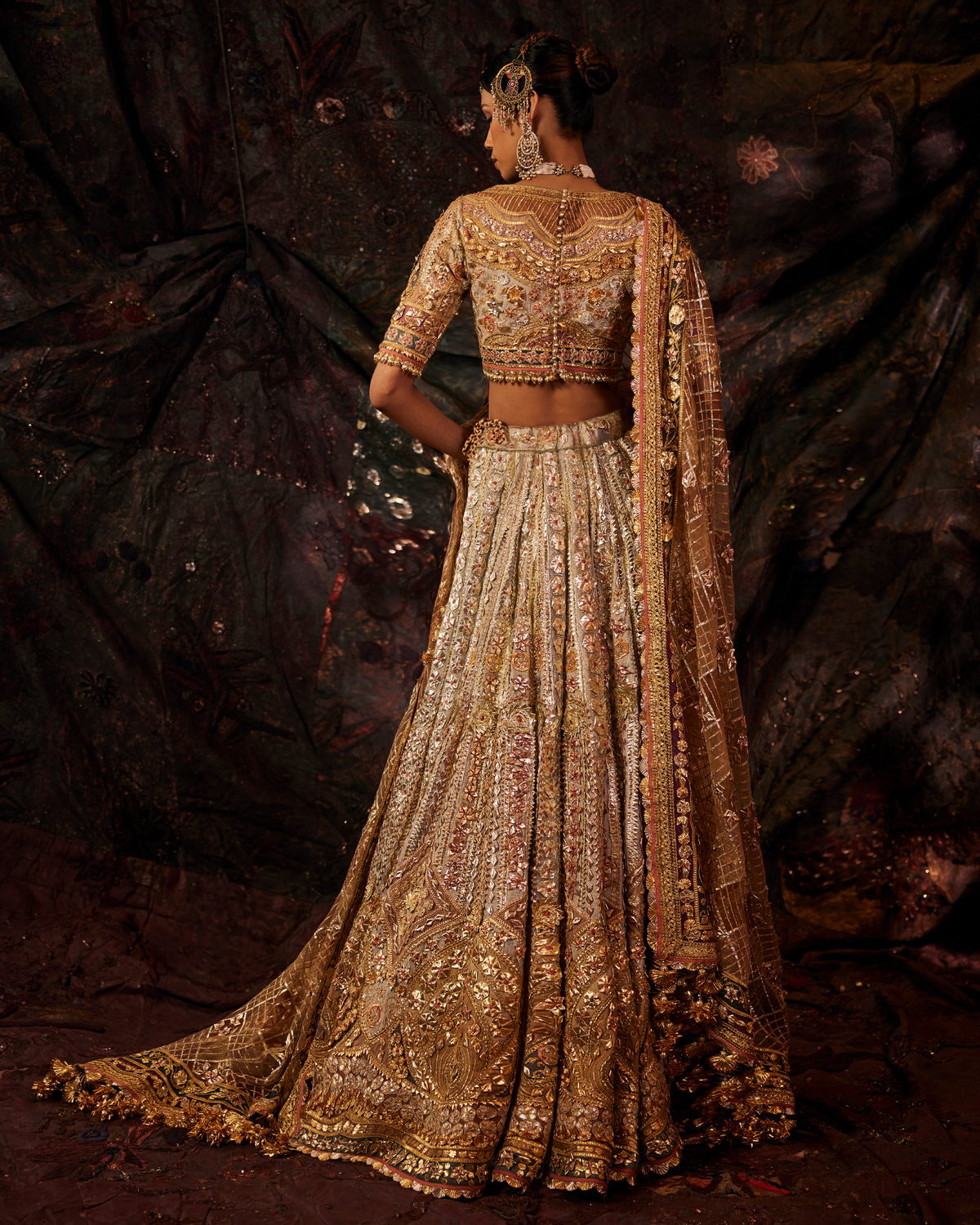 Gold & Silver Gota Embroidered Lehenga