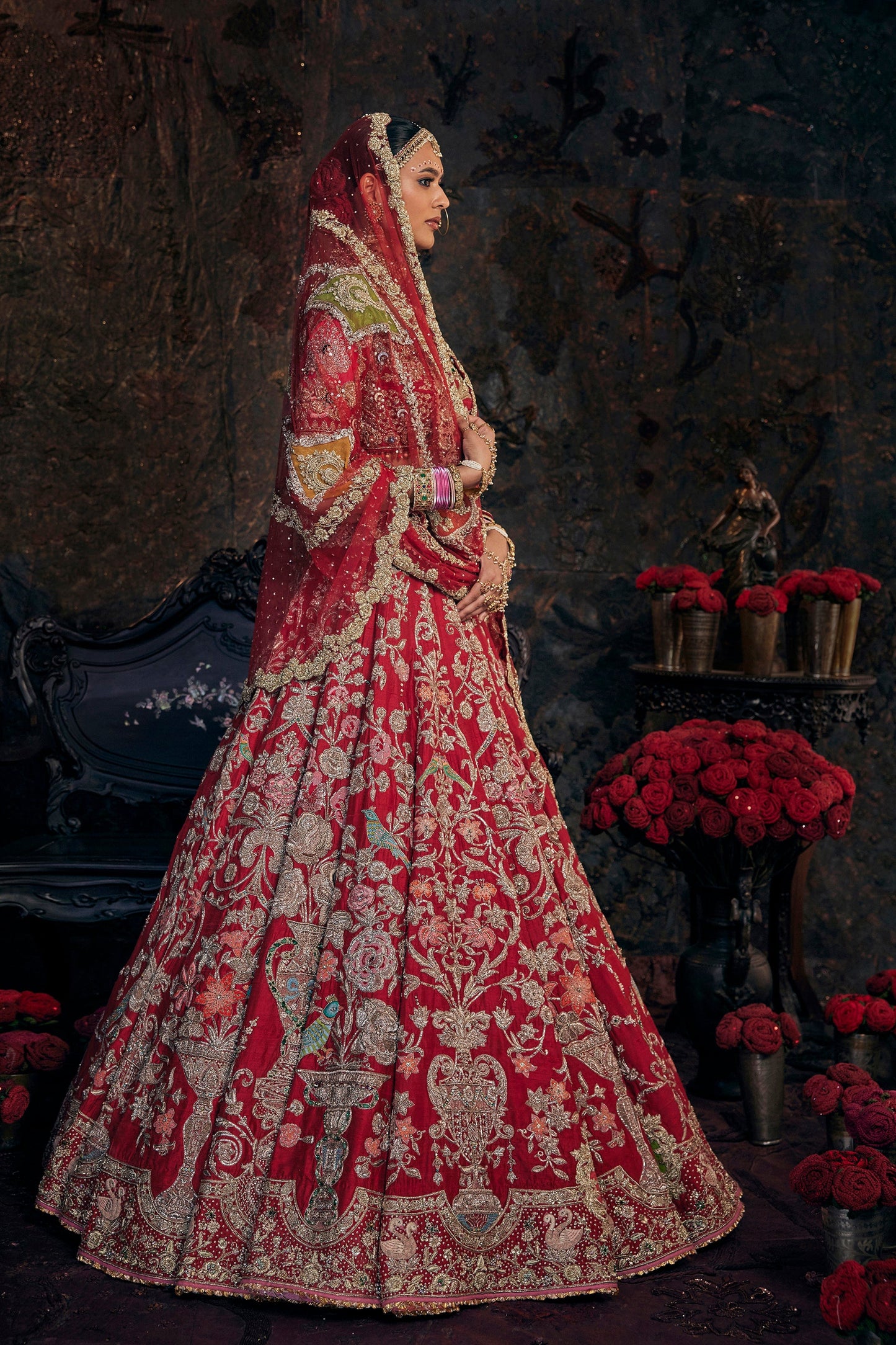 Earthy Red Silk Lehenga