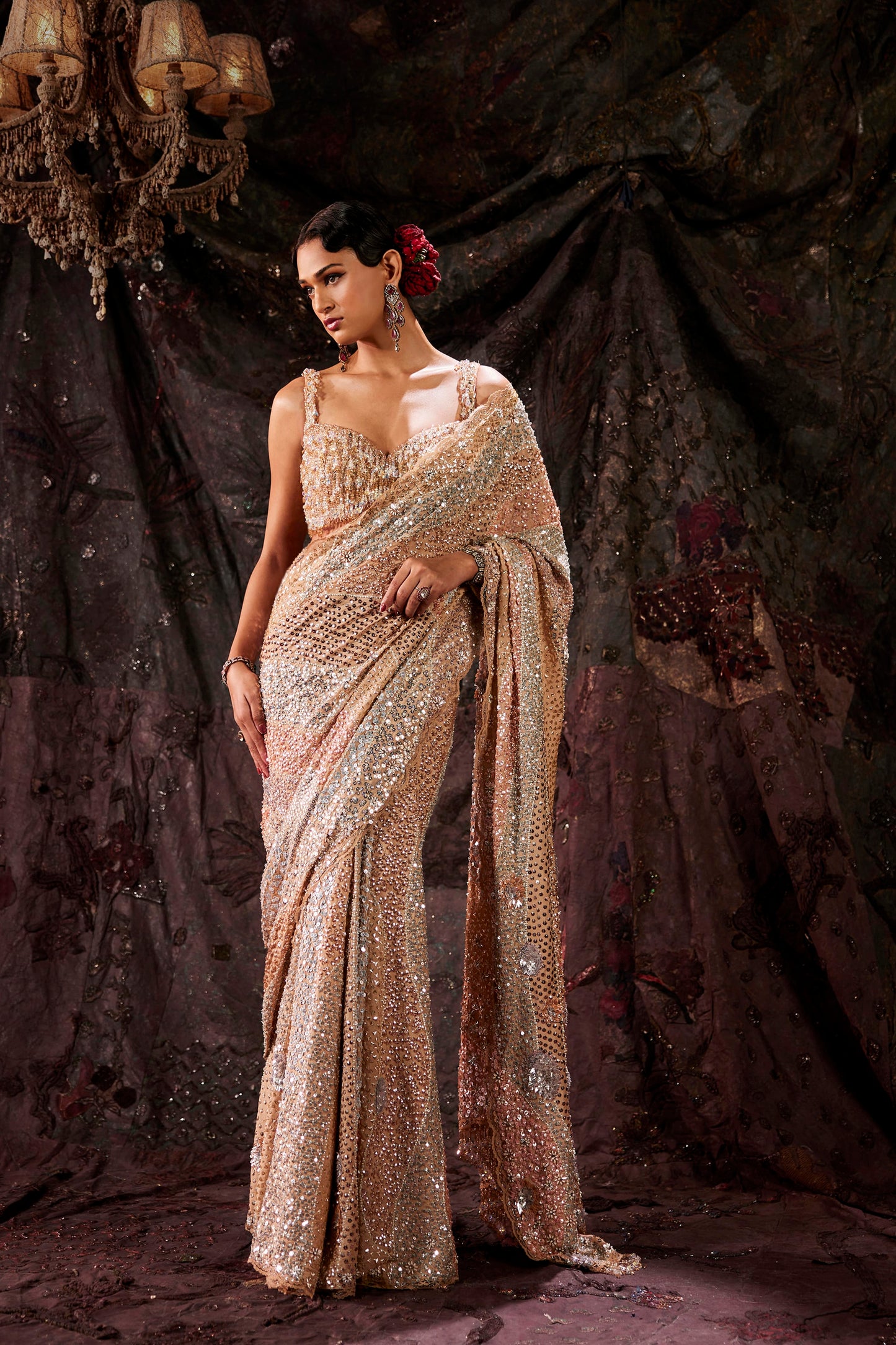 Sequined Art Deco Saree