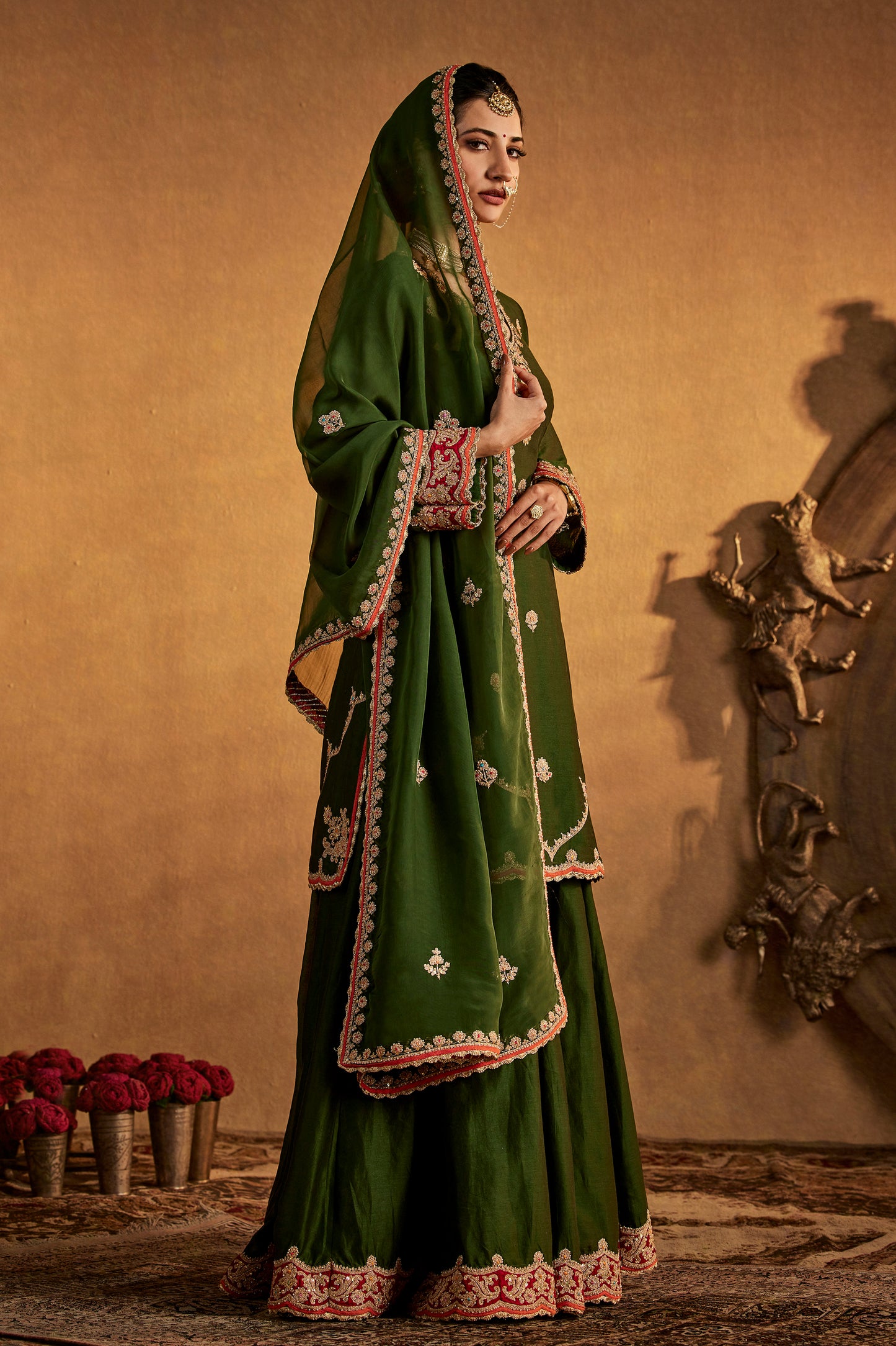 Pine Green Sharara Set