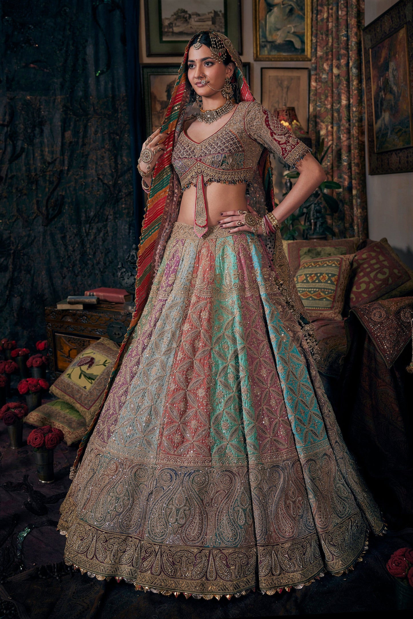 Ethereal Earthy Toned Multi-Hued Lehenga