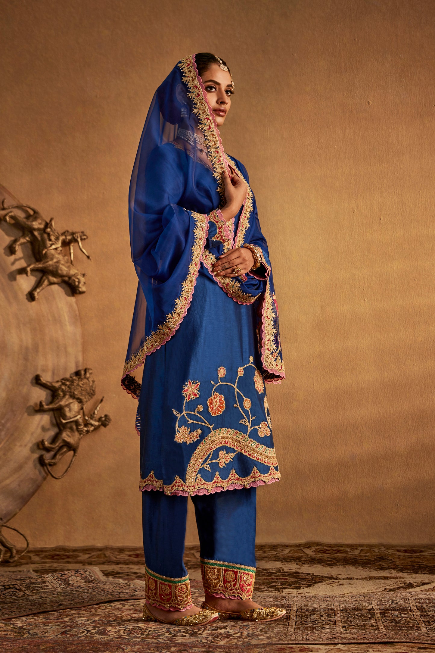 Dark Blue Silk Kurta set