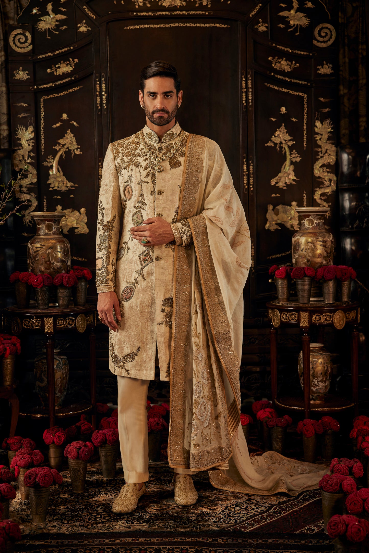 Ivory Tree Of Life Sherwani