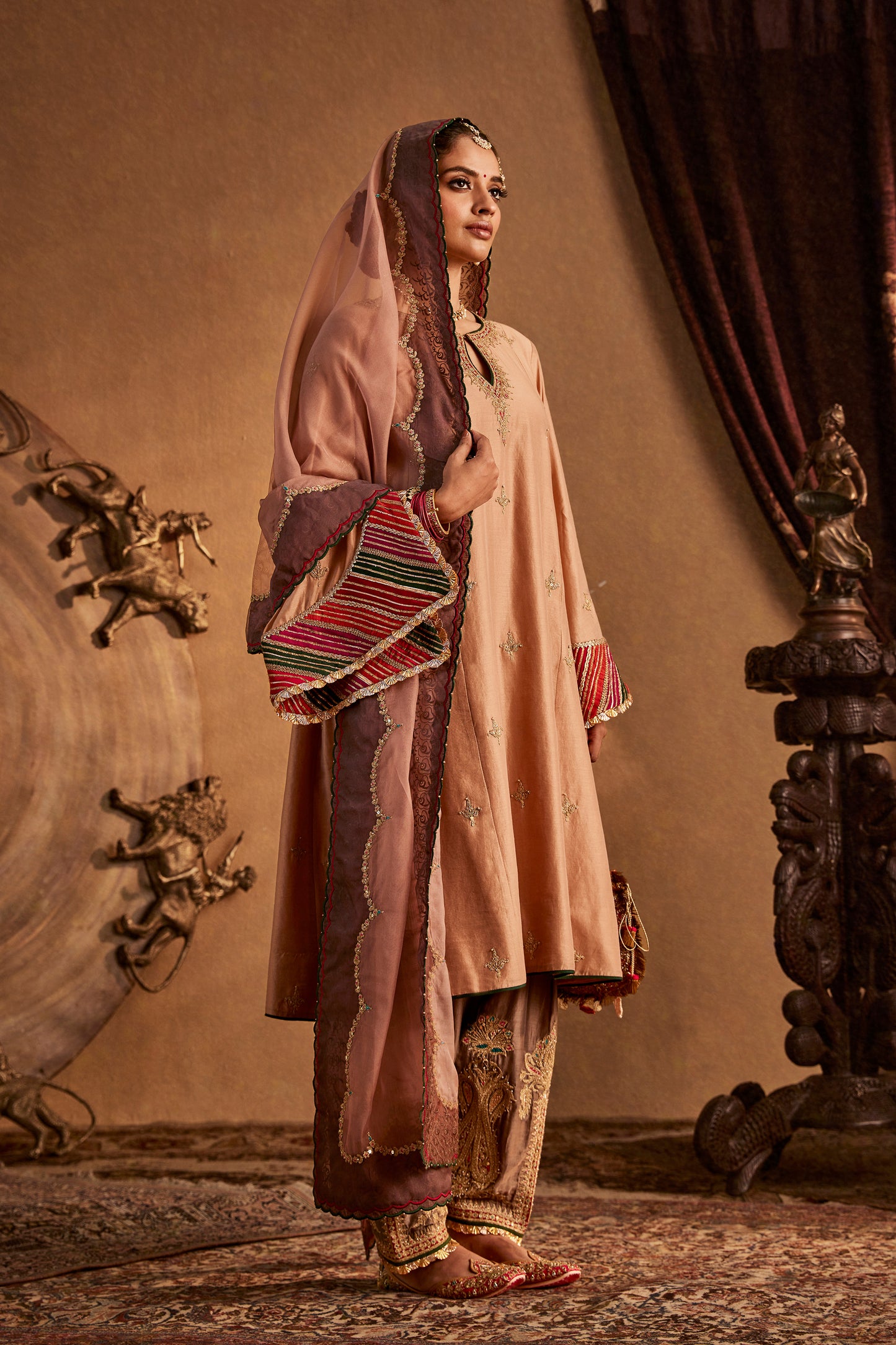 French Beige Kurta Set