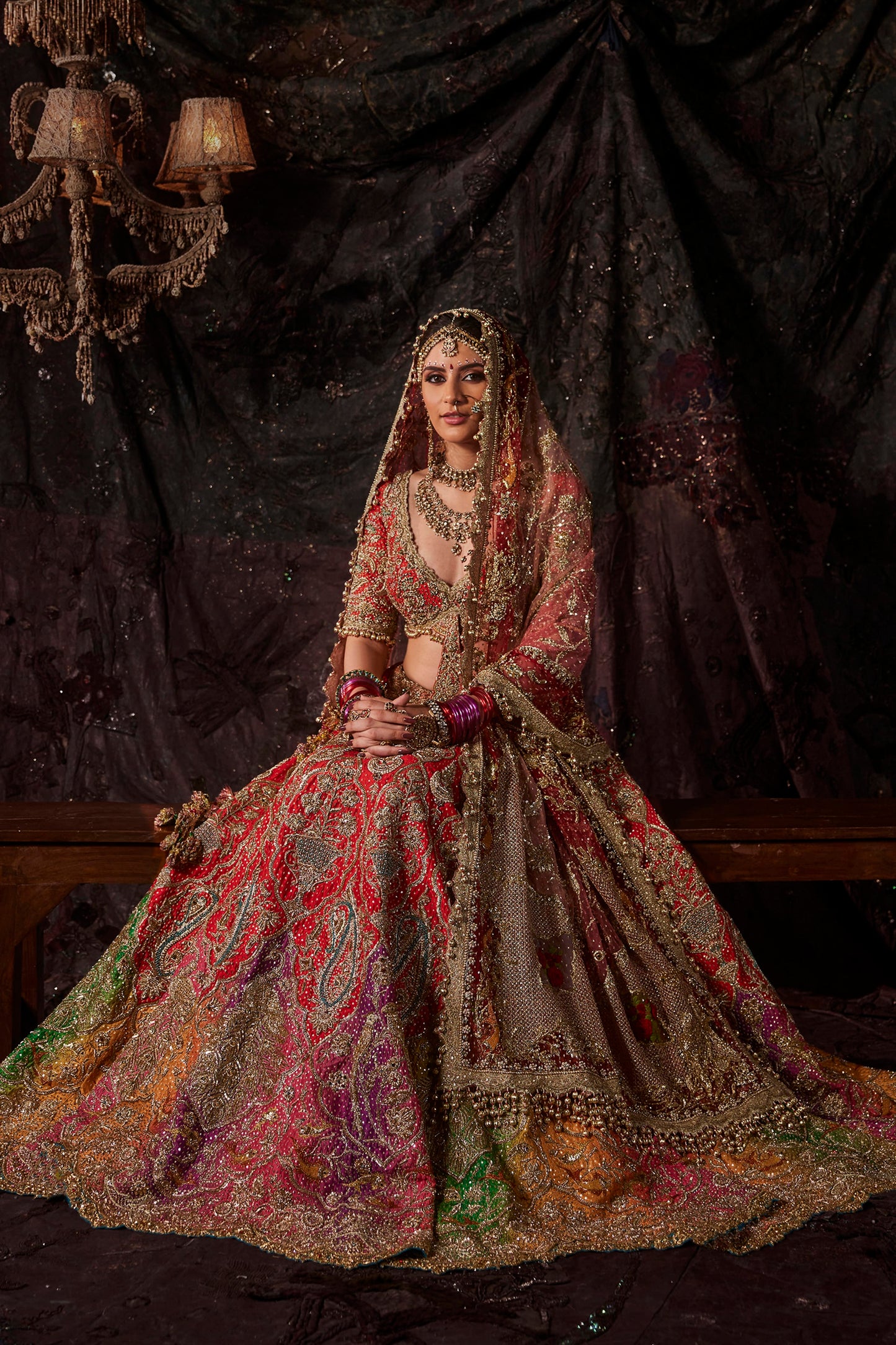 Lush Red Silk Lehenga