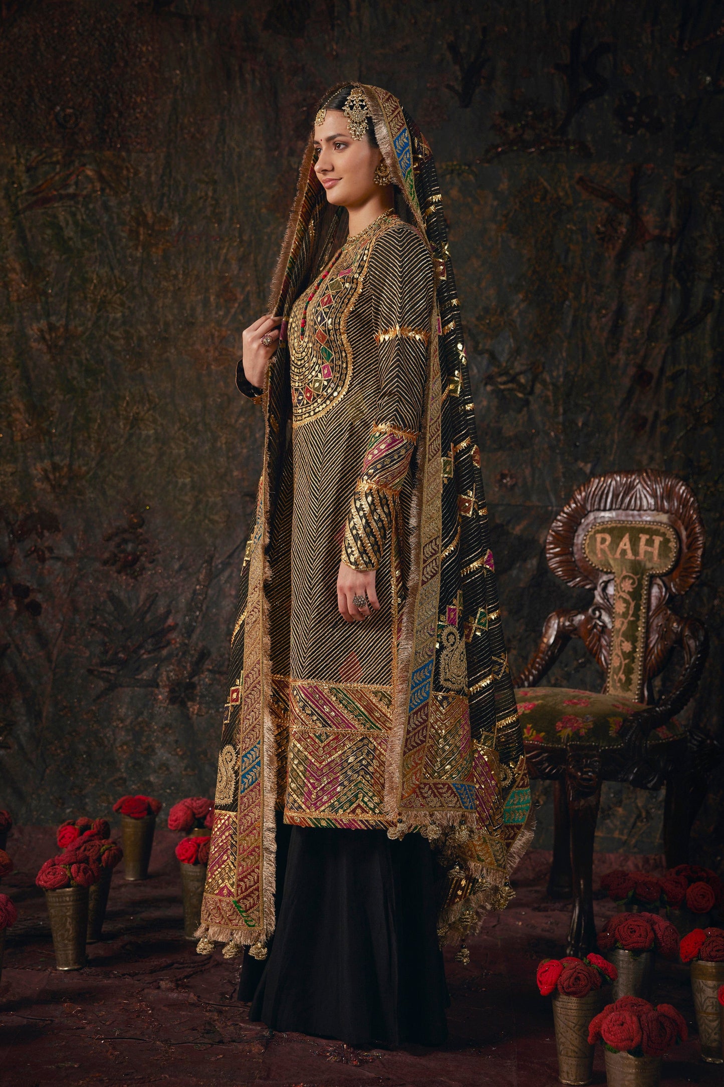 Inky Black Kurti-Sharara Set