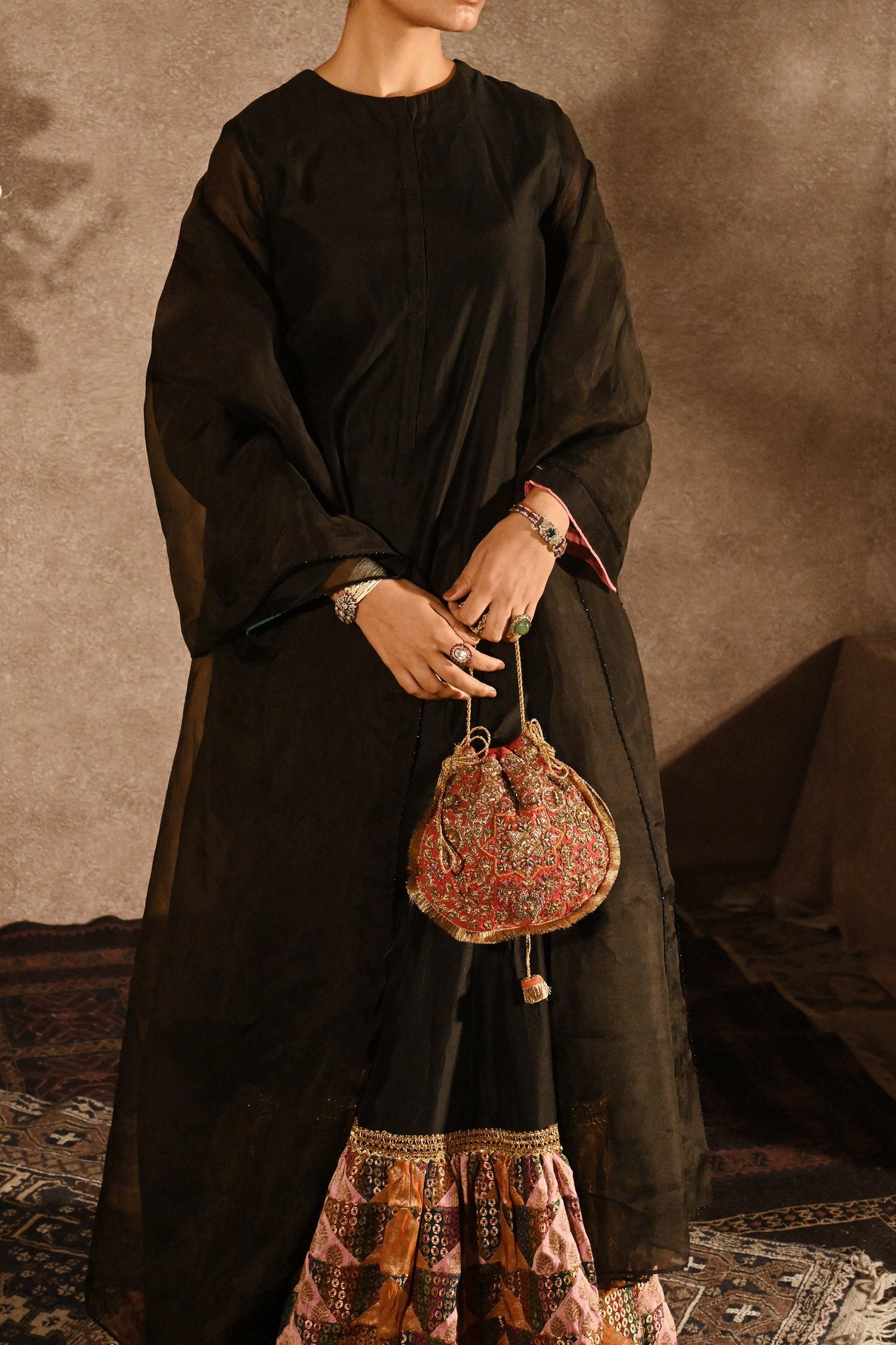 Maroon‑Red Naqsh Noor Potli