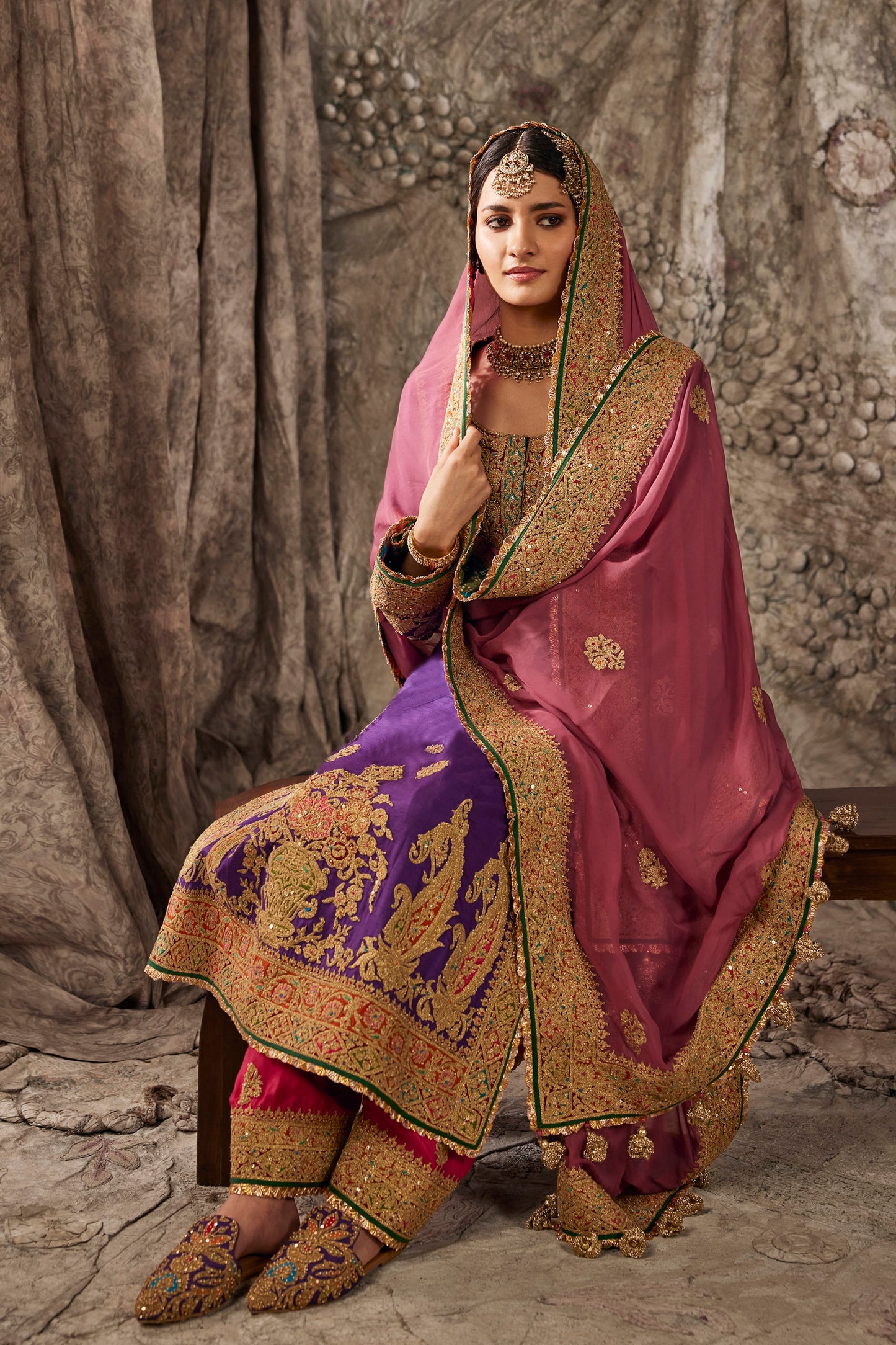 Vibrant Purple Embroidered Kurta Set