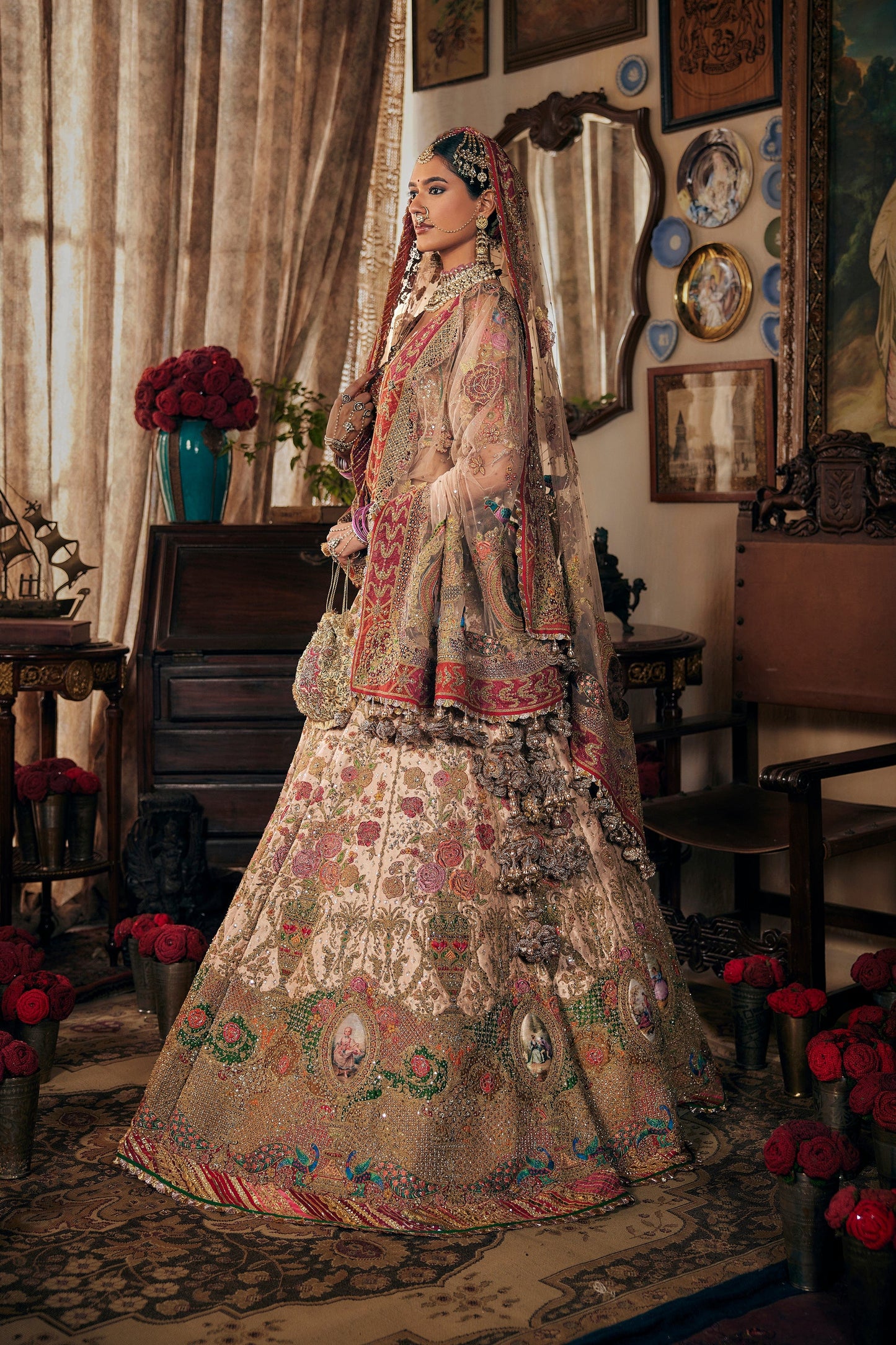 Pale Peach Hued Lehenga
