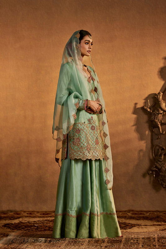 Pale Blue Sharara Set