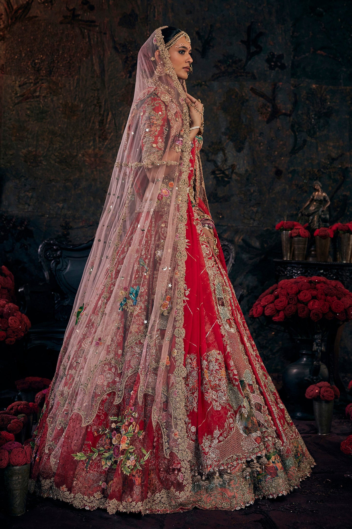Earthy Scarlet Red Lehenga