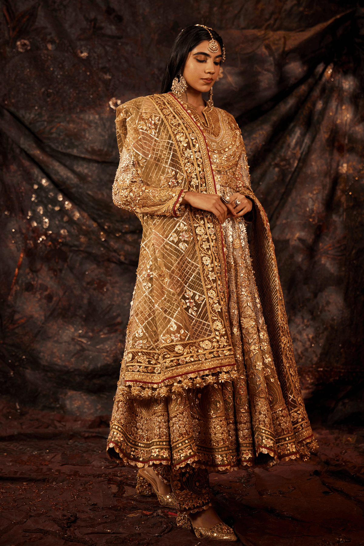 Silver & Gold Gota Embroidered Kalidar Set