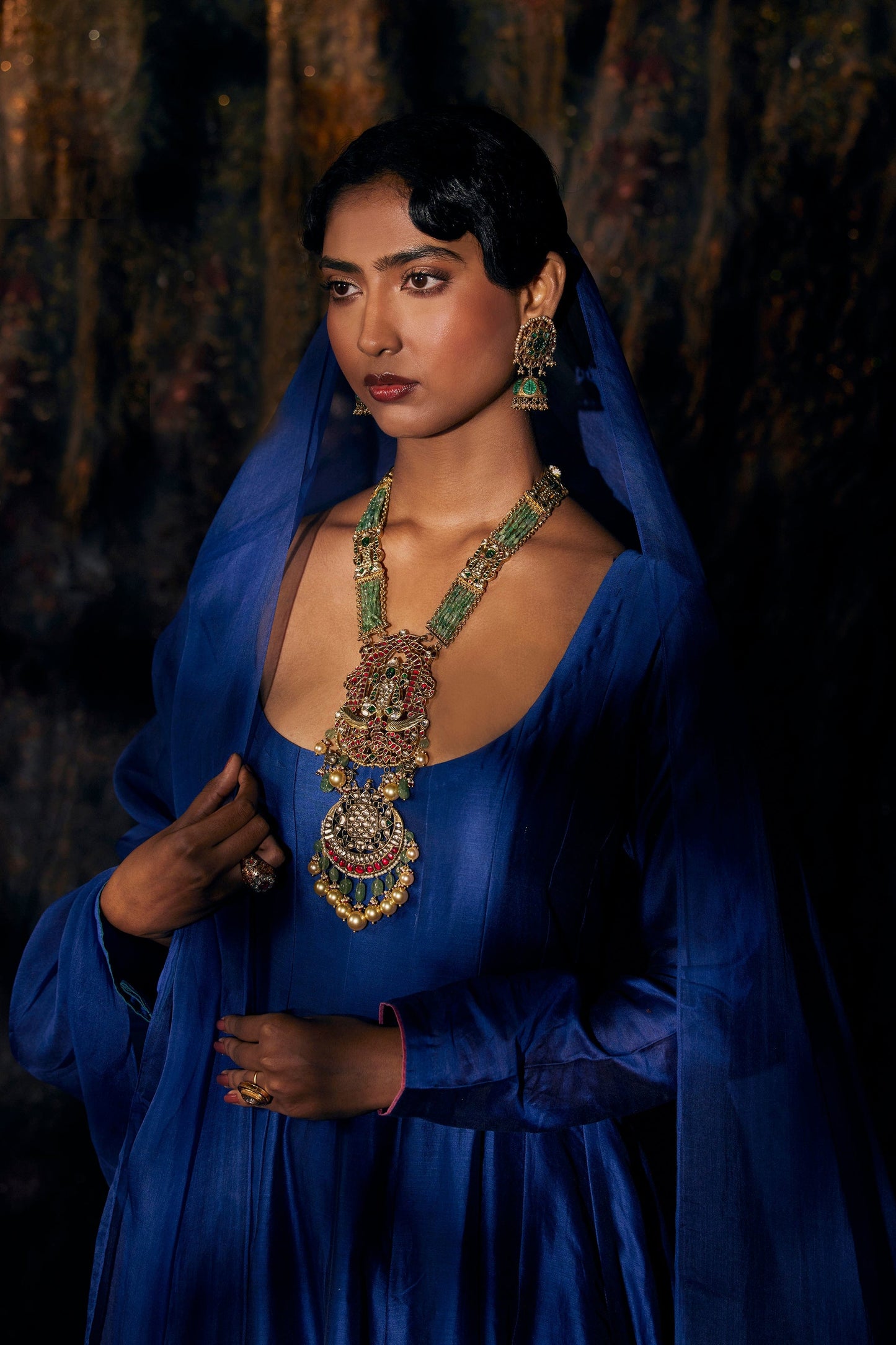 Deep-Blue Kalidar Kurta Set