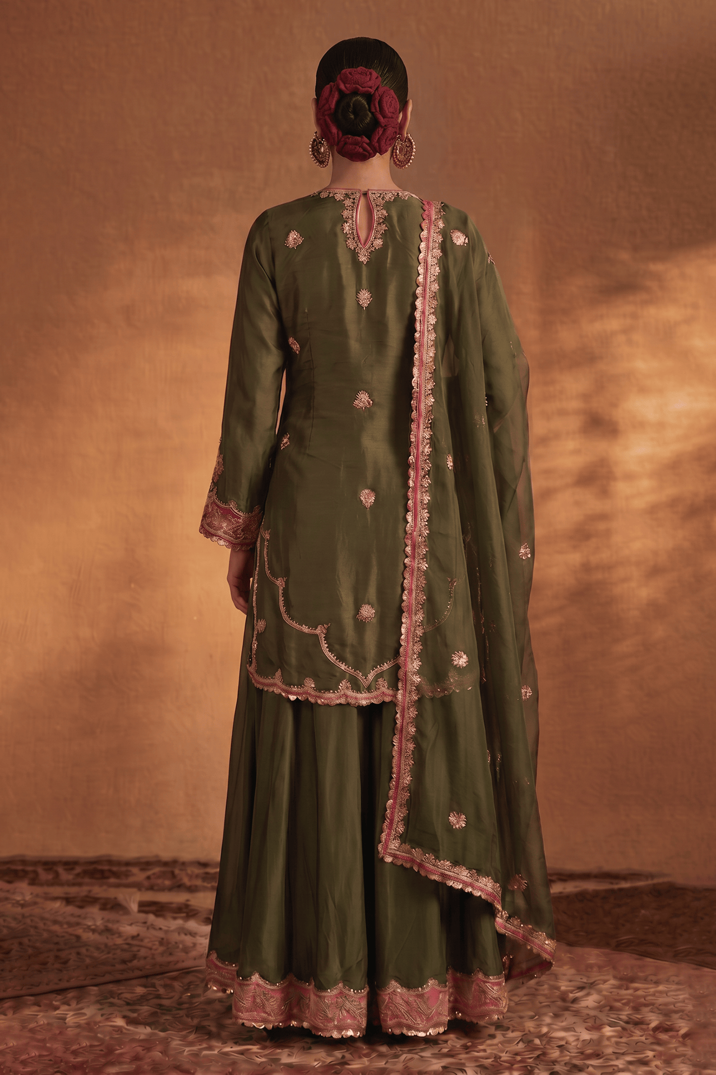 Olive Green Sharara Set