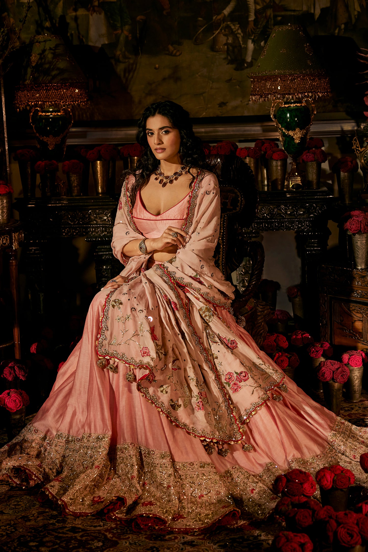 Soft Pink Silk Lehenga