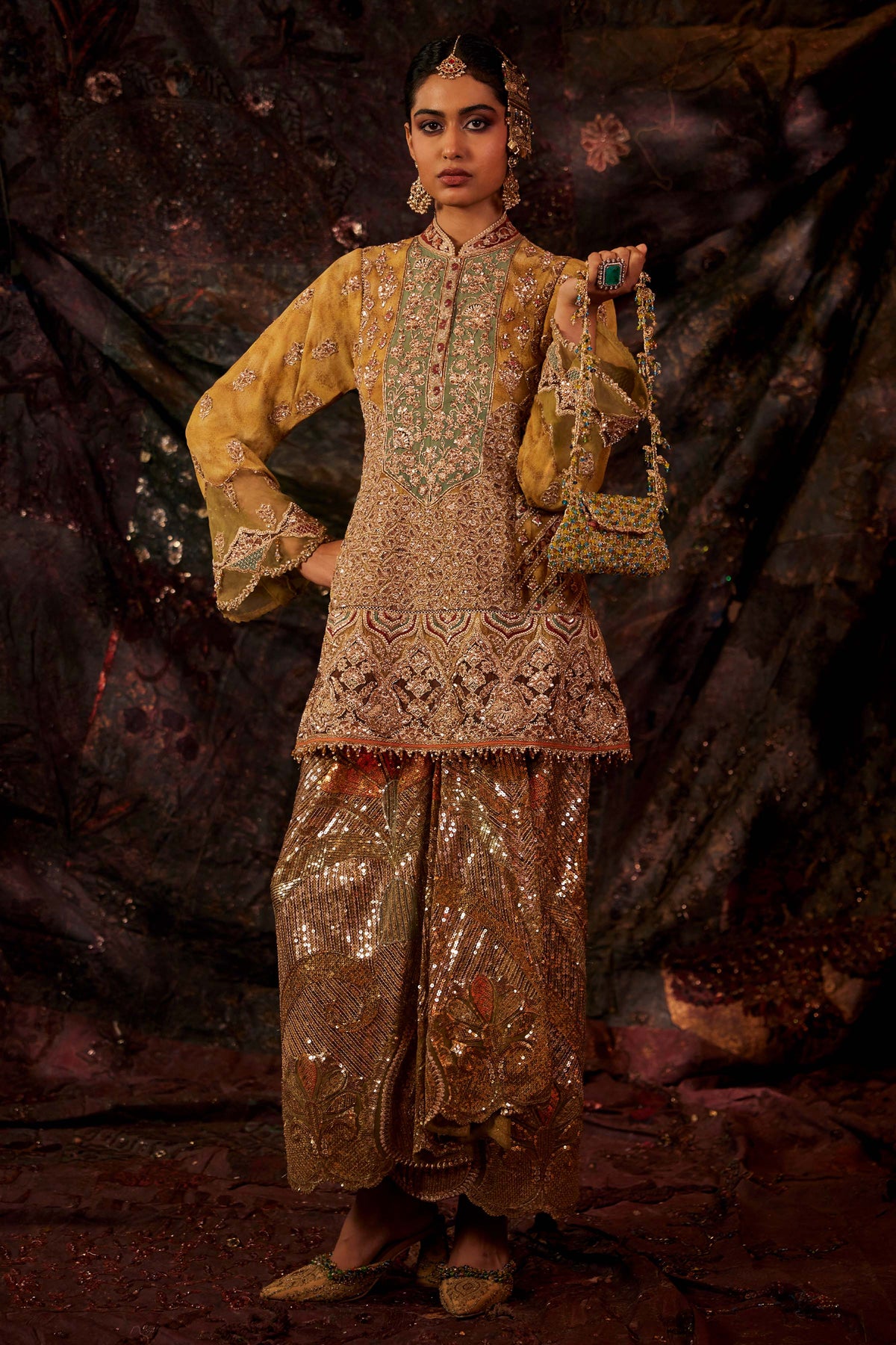 Mustard & Antique Lungi Set