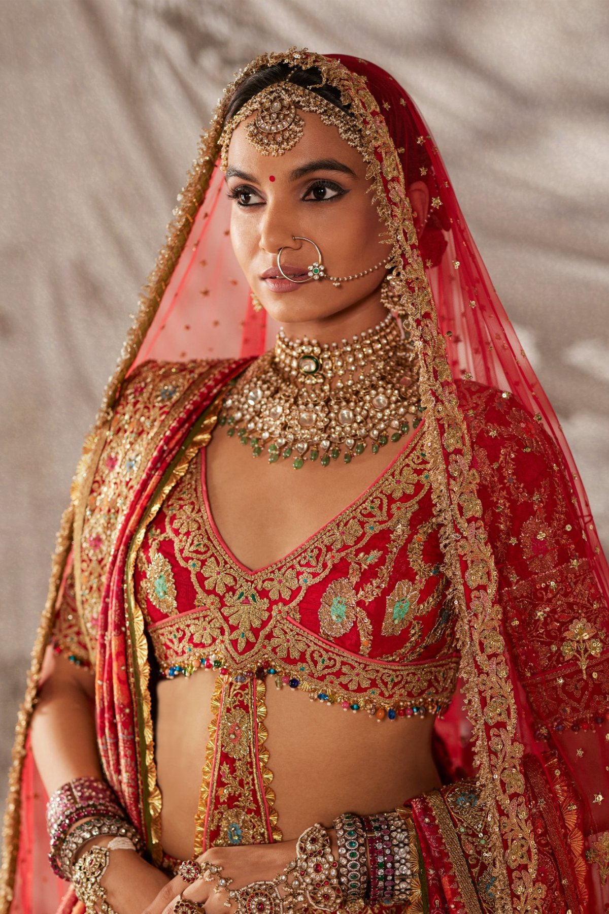Deep Red Silk Lehenga