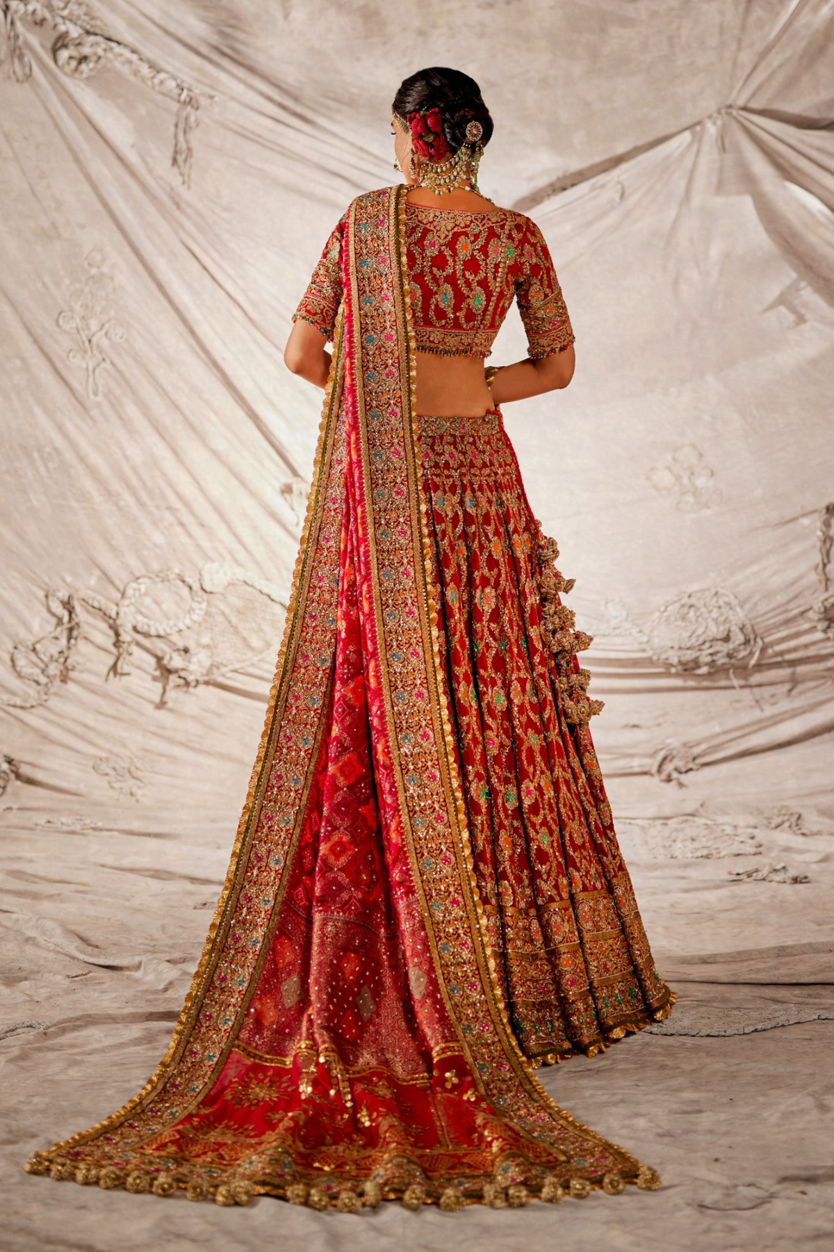 Deep Red Silk Lehenga
