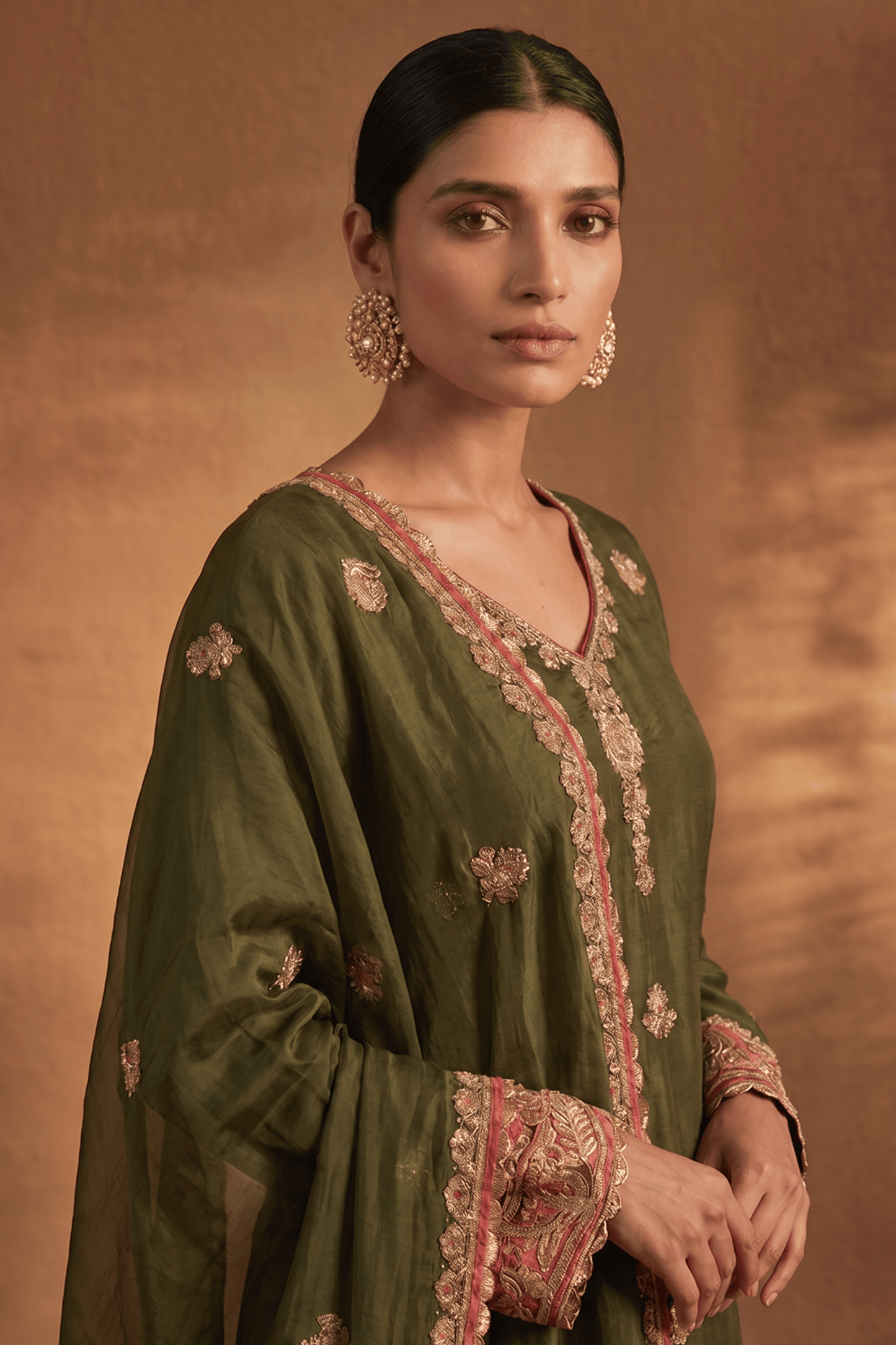 Olive Green Sharara Set