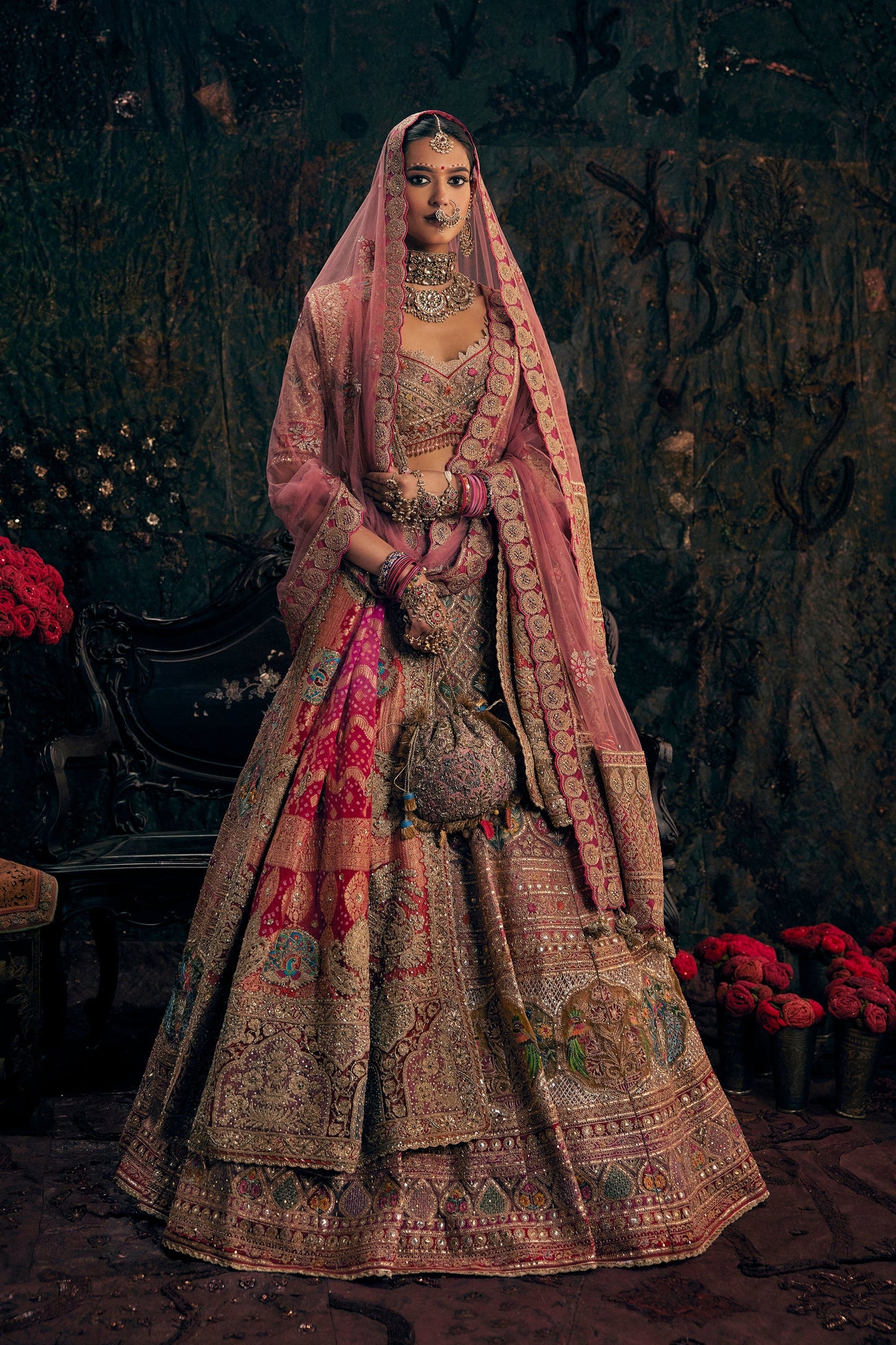 Earthy Pink Embroidered Lehenga
