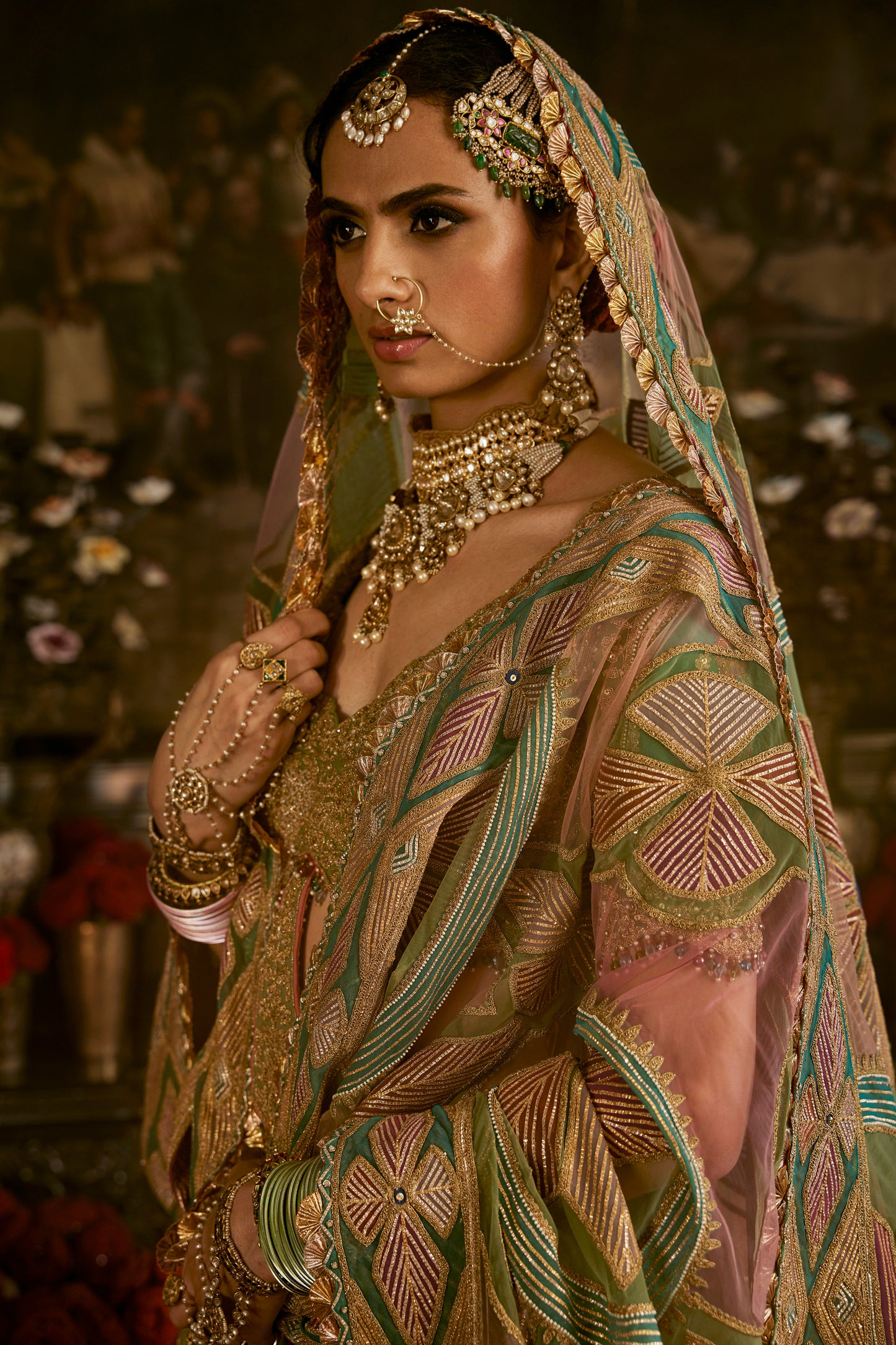 Sea Foam Tulle Lehenga