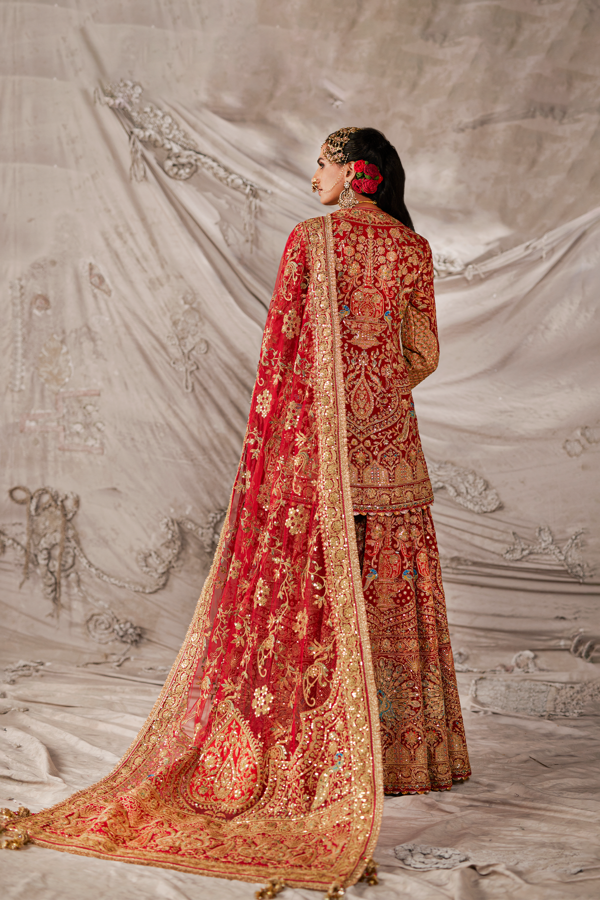 Garnet Red Kurta- Sharara Set
