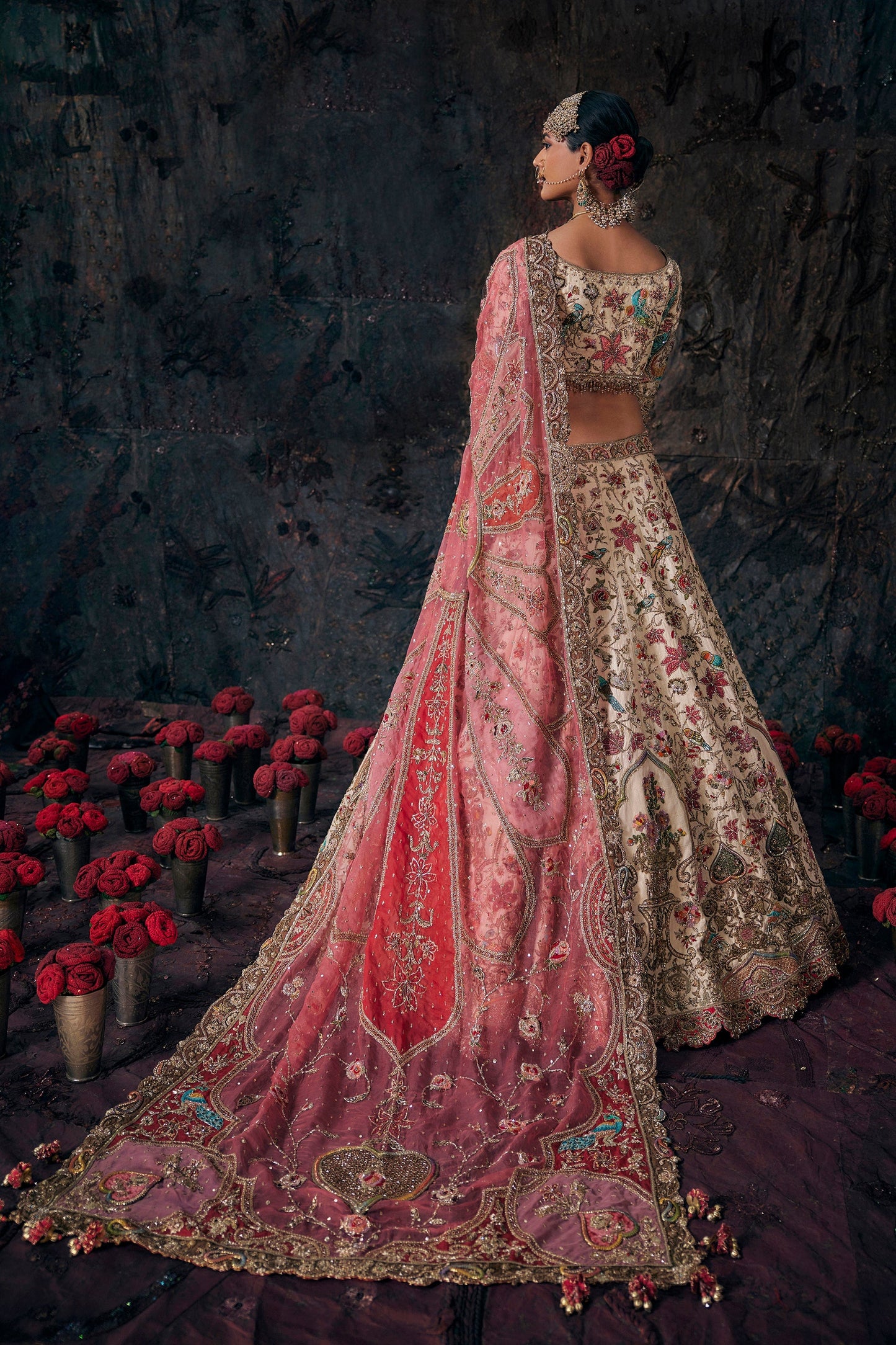 Earthy Ivory Floral Lehenga