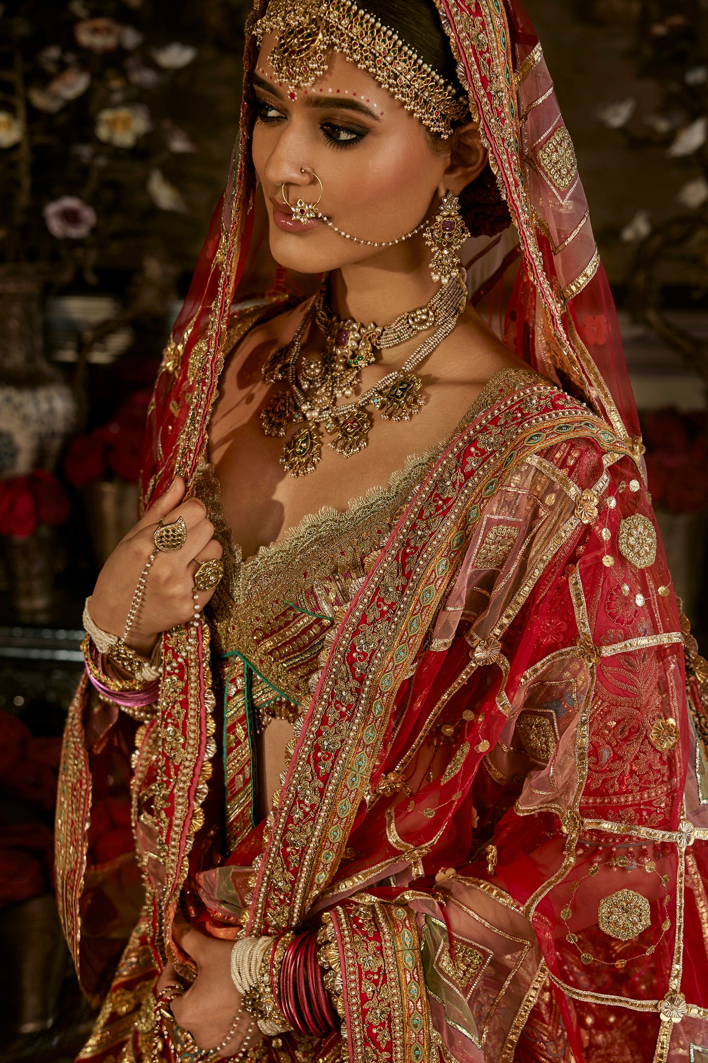 Deep Red Gota Lehenga