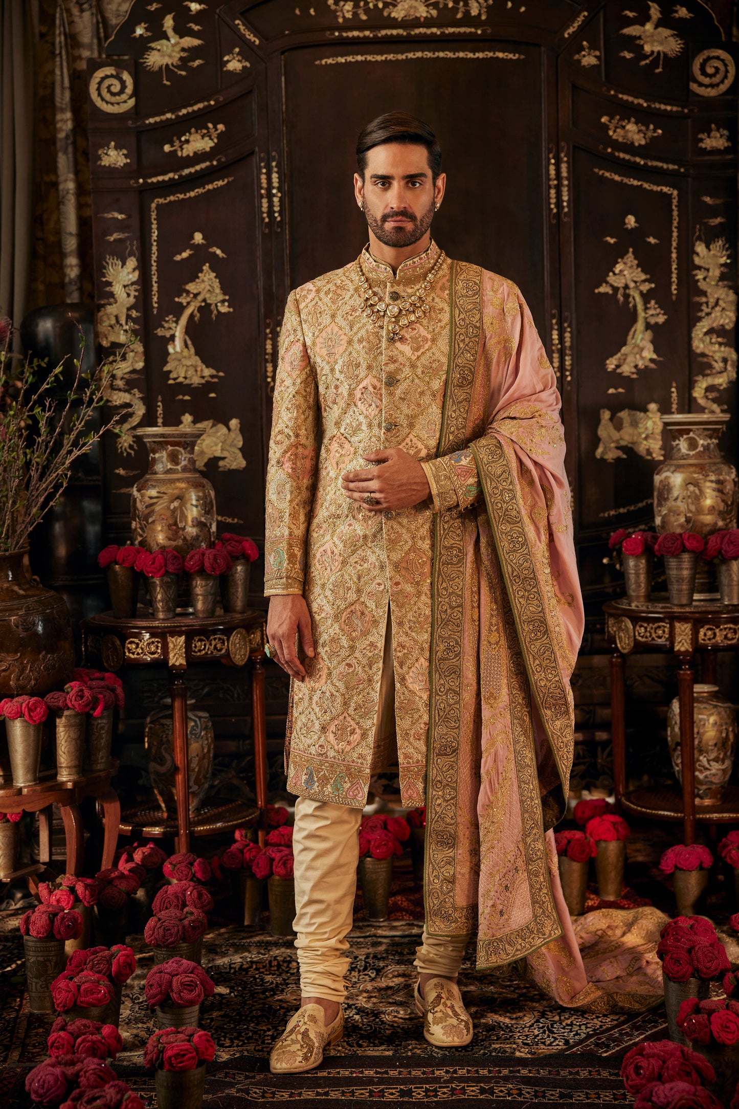 Ivory Mughalesque Sherwani
