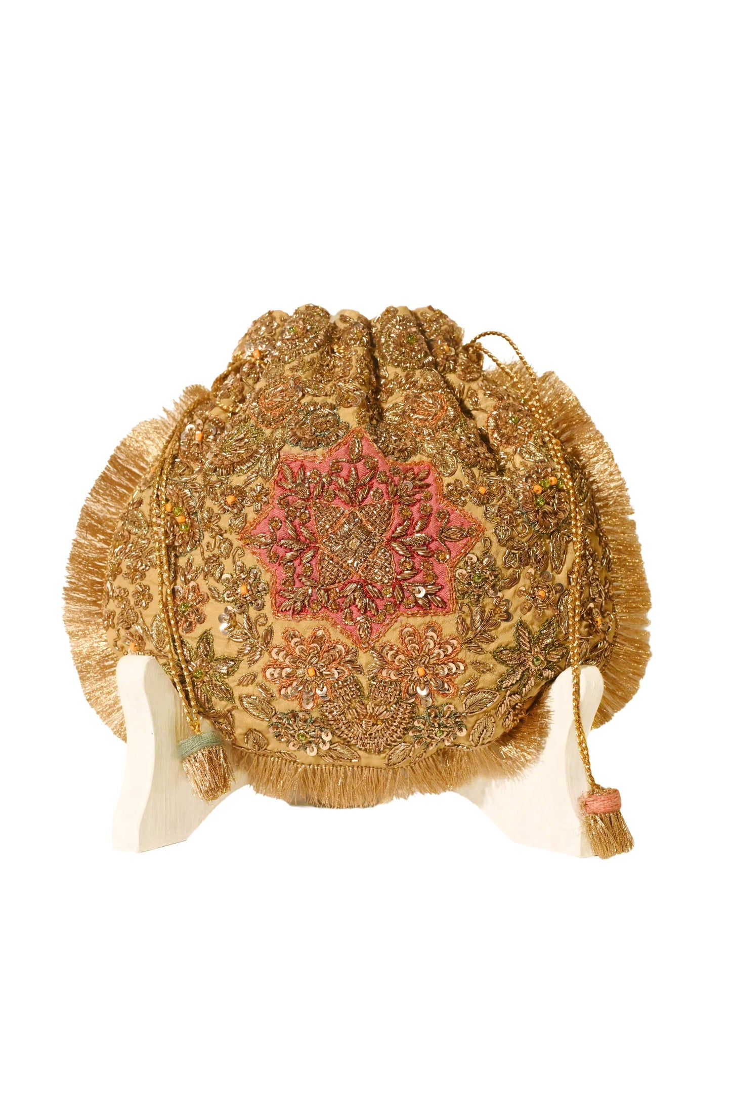 Gold-Hued Pink Naqsh Noor Potli