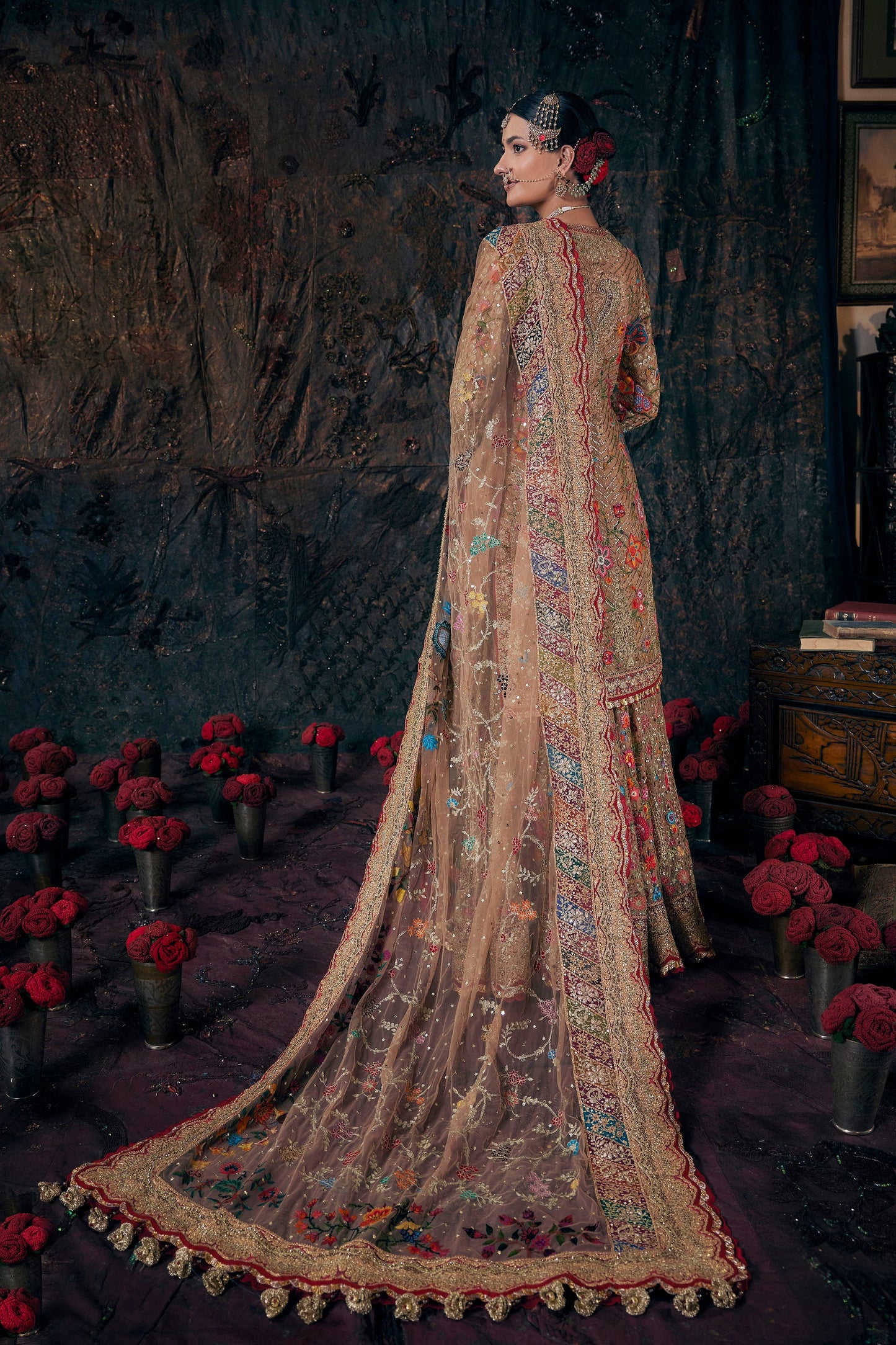 Beige Gold Kurti-Sharara Set