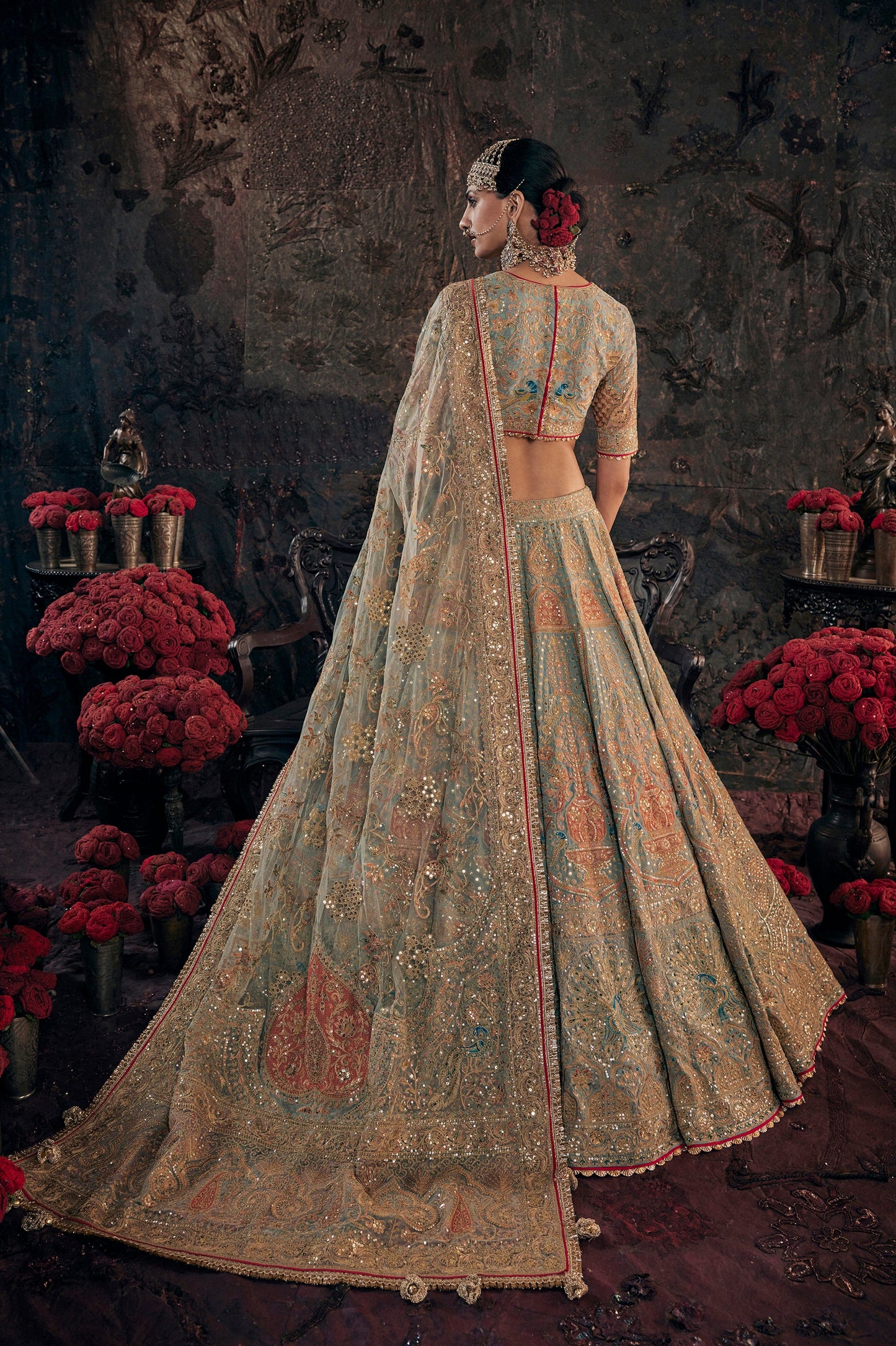 Pale Frosted Blue Lehenga