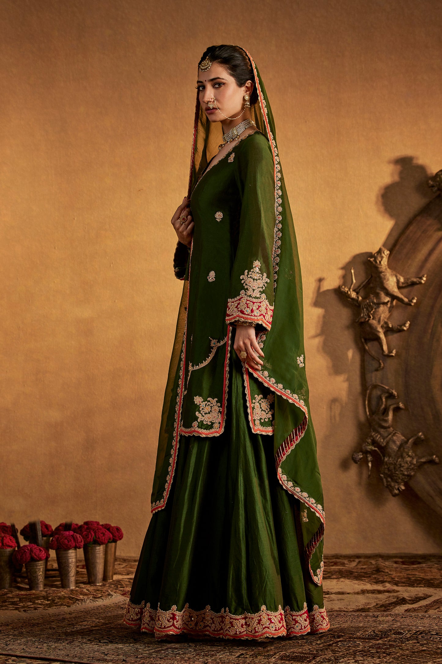 Pine Green Sharara Set