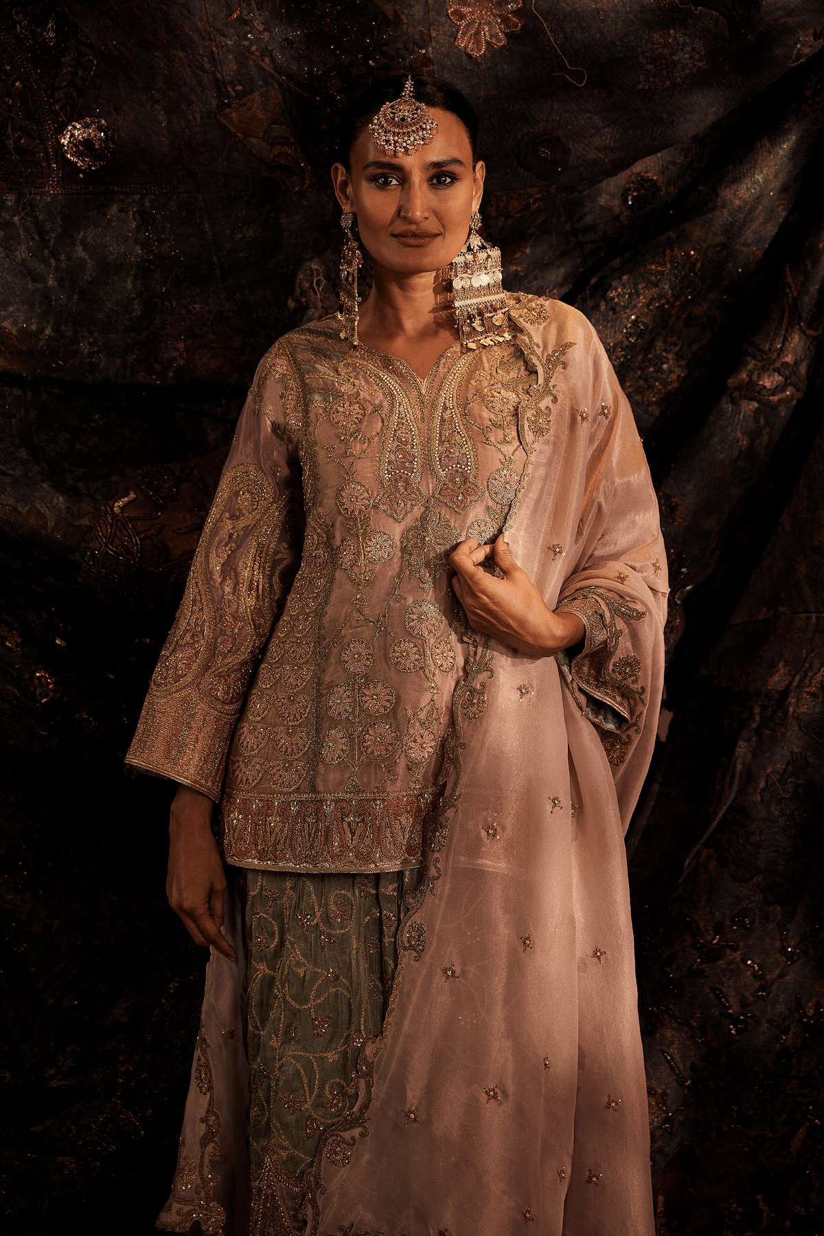 Antique Rose & Lilac Lungi Set
