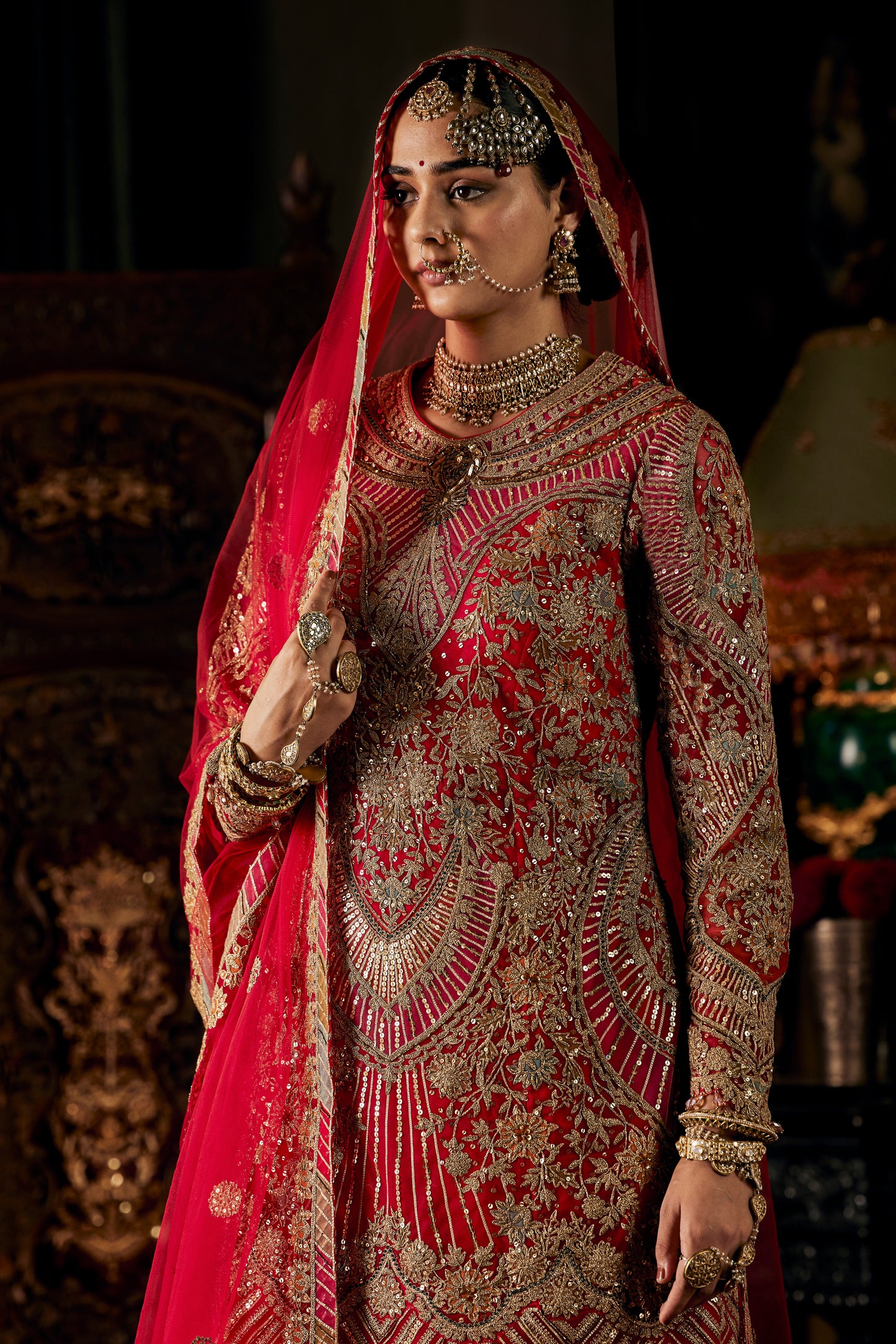 Red Kurta and Sharara