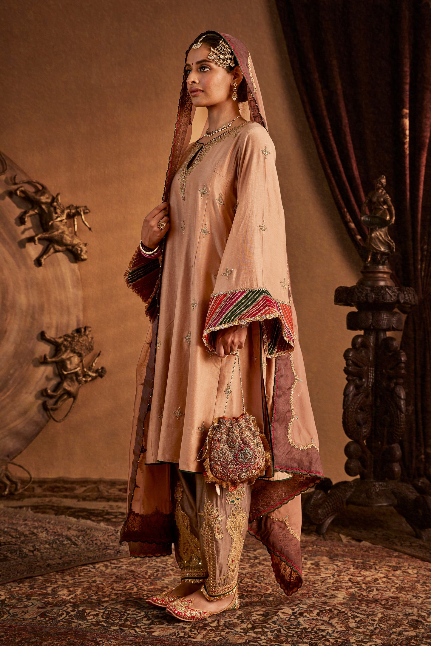French Beige Kurta Set