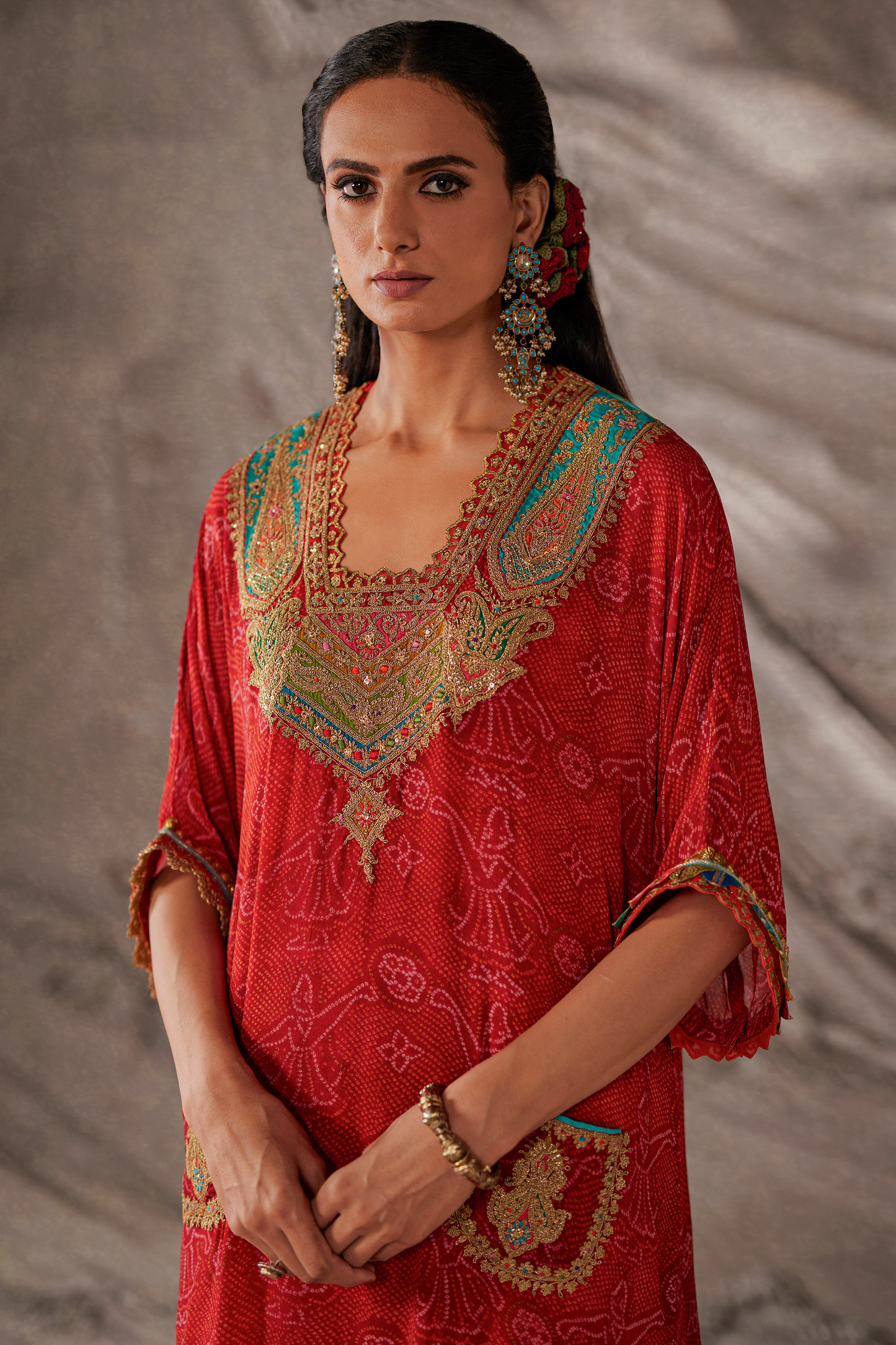 Earthy Red Kaftan Set