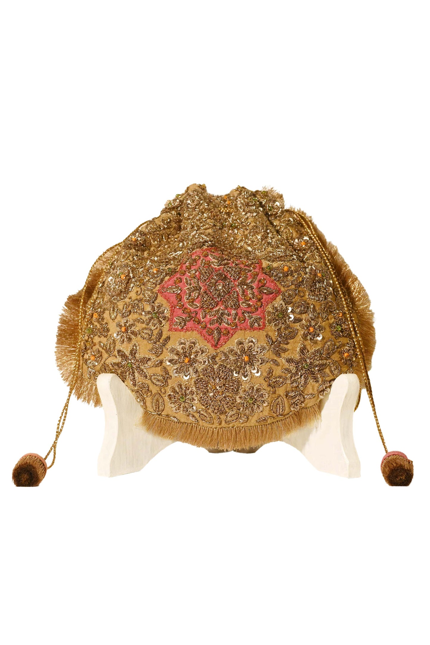 Beige-Pink Hued Naqsh Noor Potli