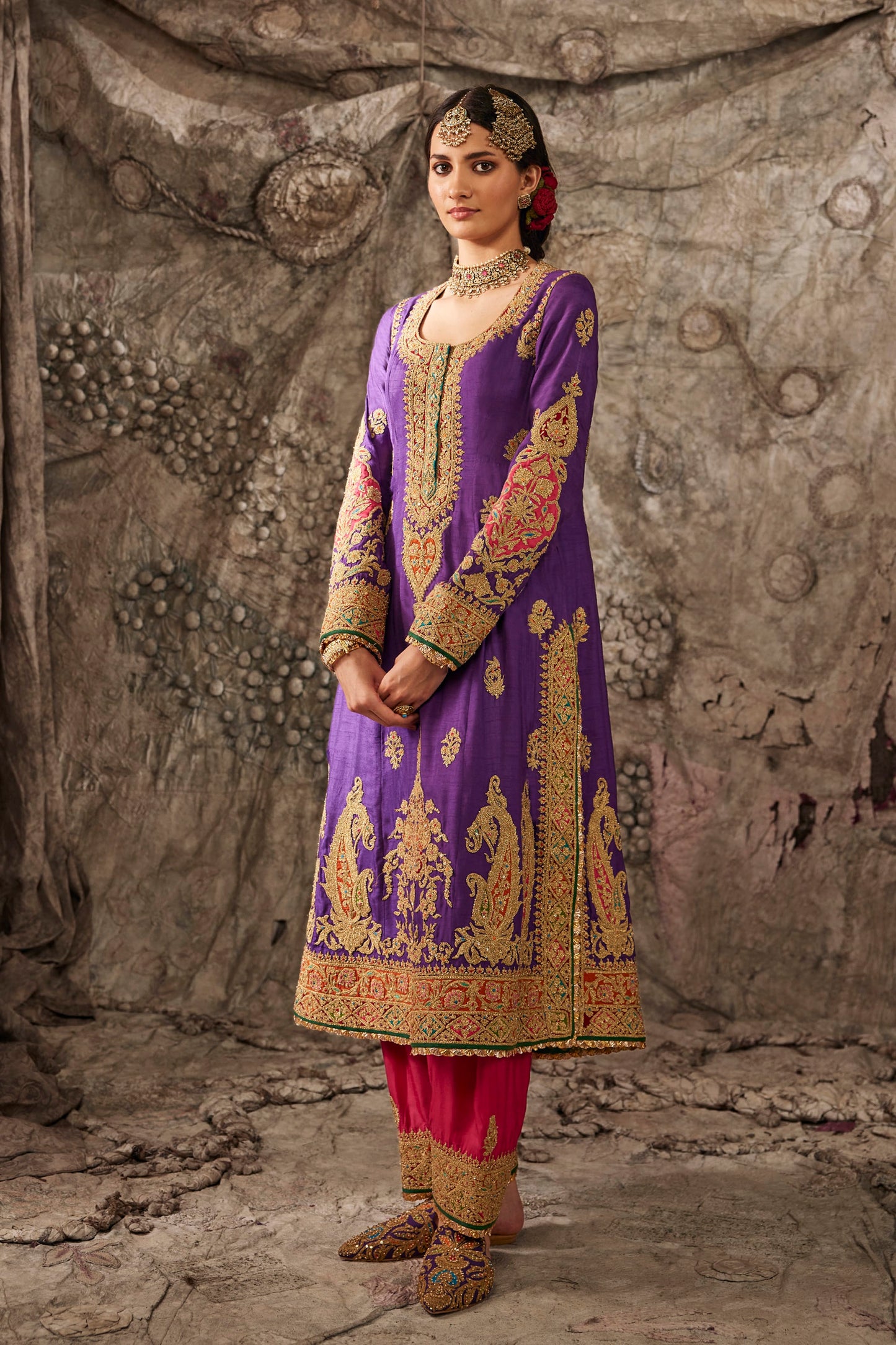 Vibrant Purple Embroidered Kurta Set