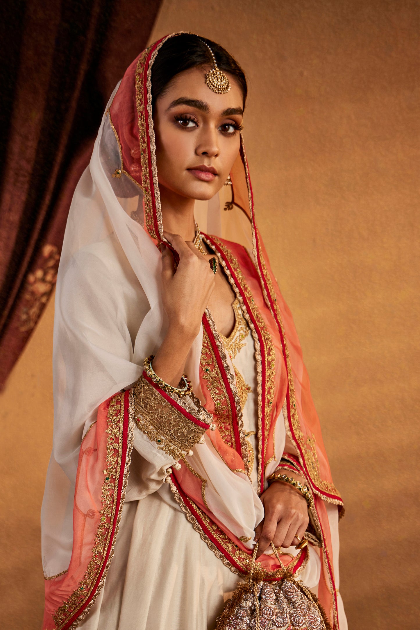 Ivory Peacock Sharara Set