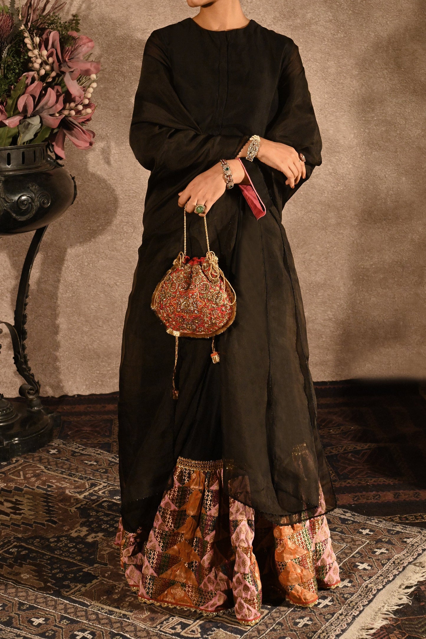 Maroon‑Red Naqsh Noor Potli