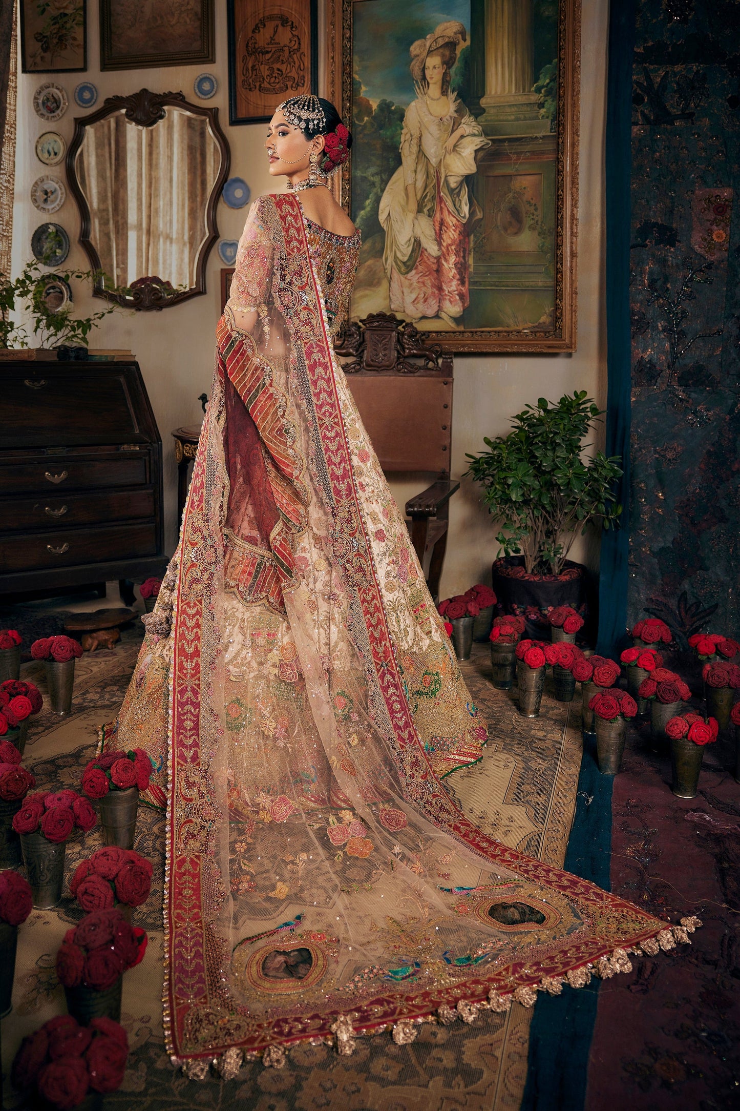 Pale Peach Hued Lehenga