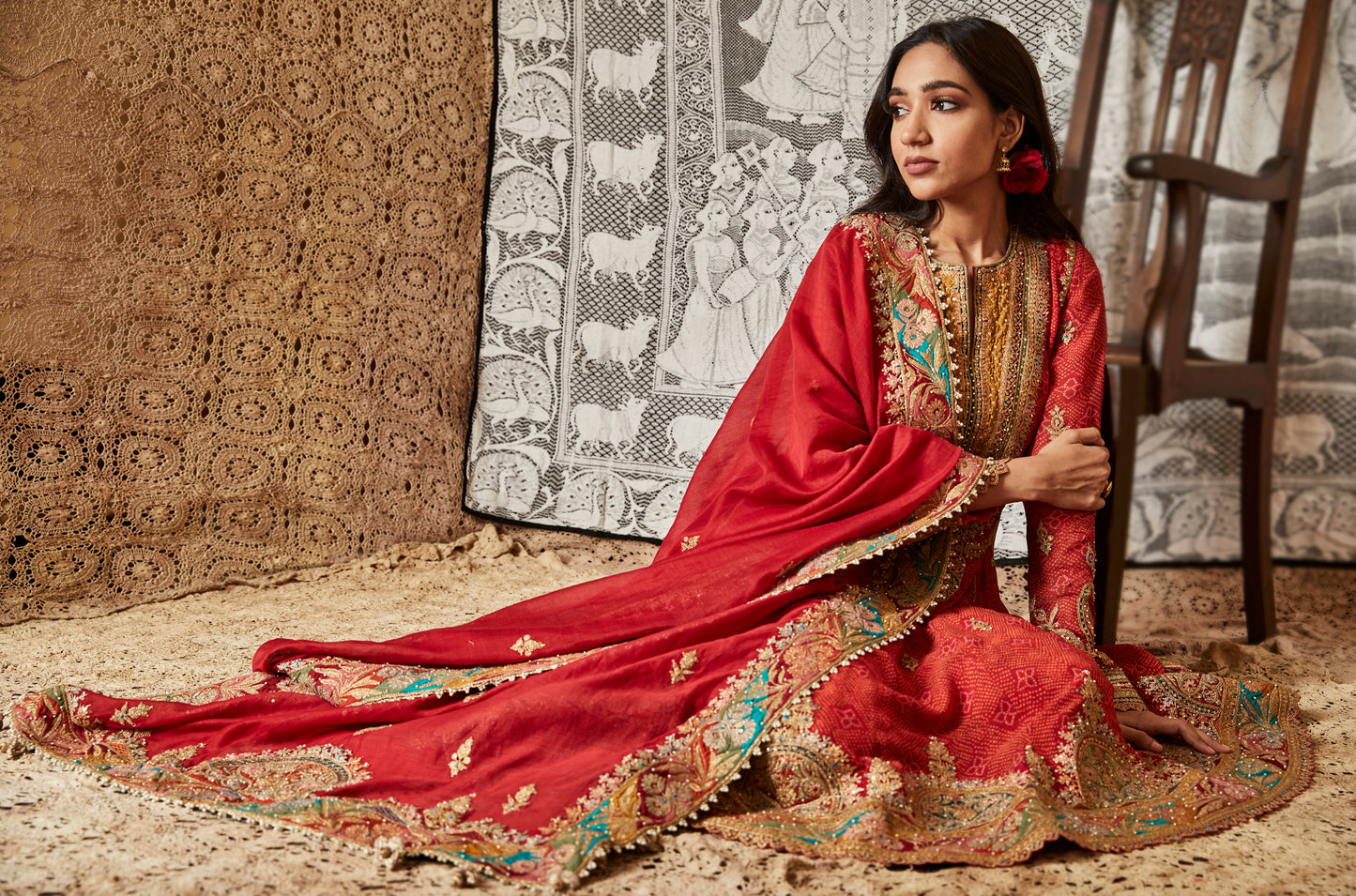 Red kalidar set